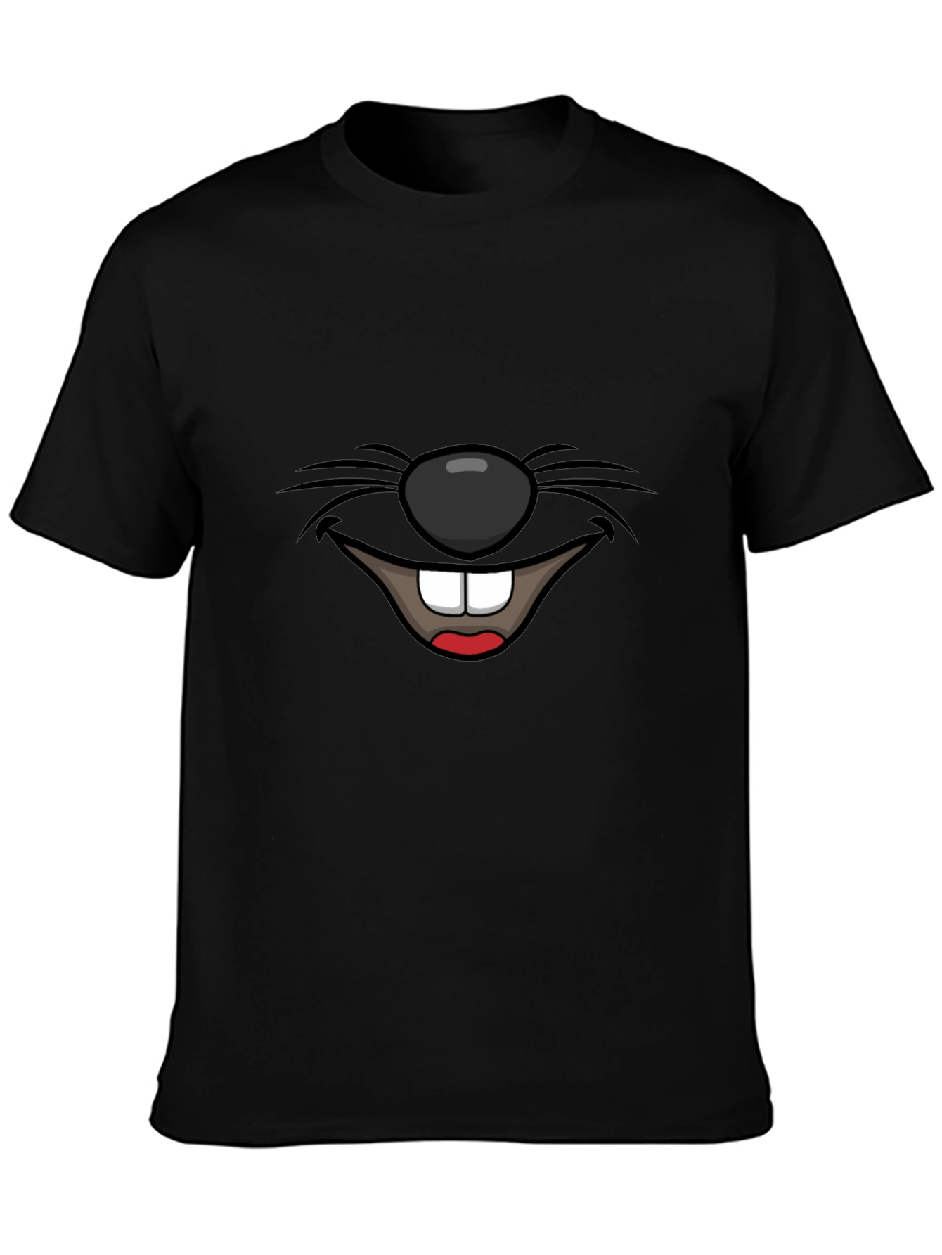 Cartoon Mouth Graphic Tee - Black