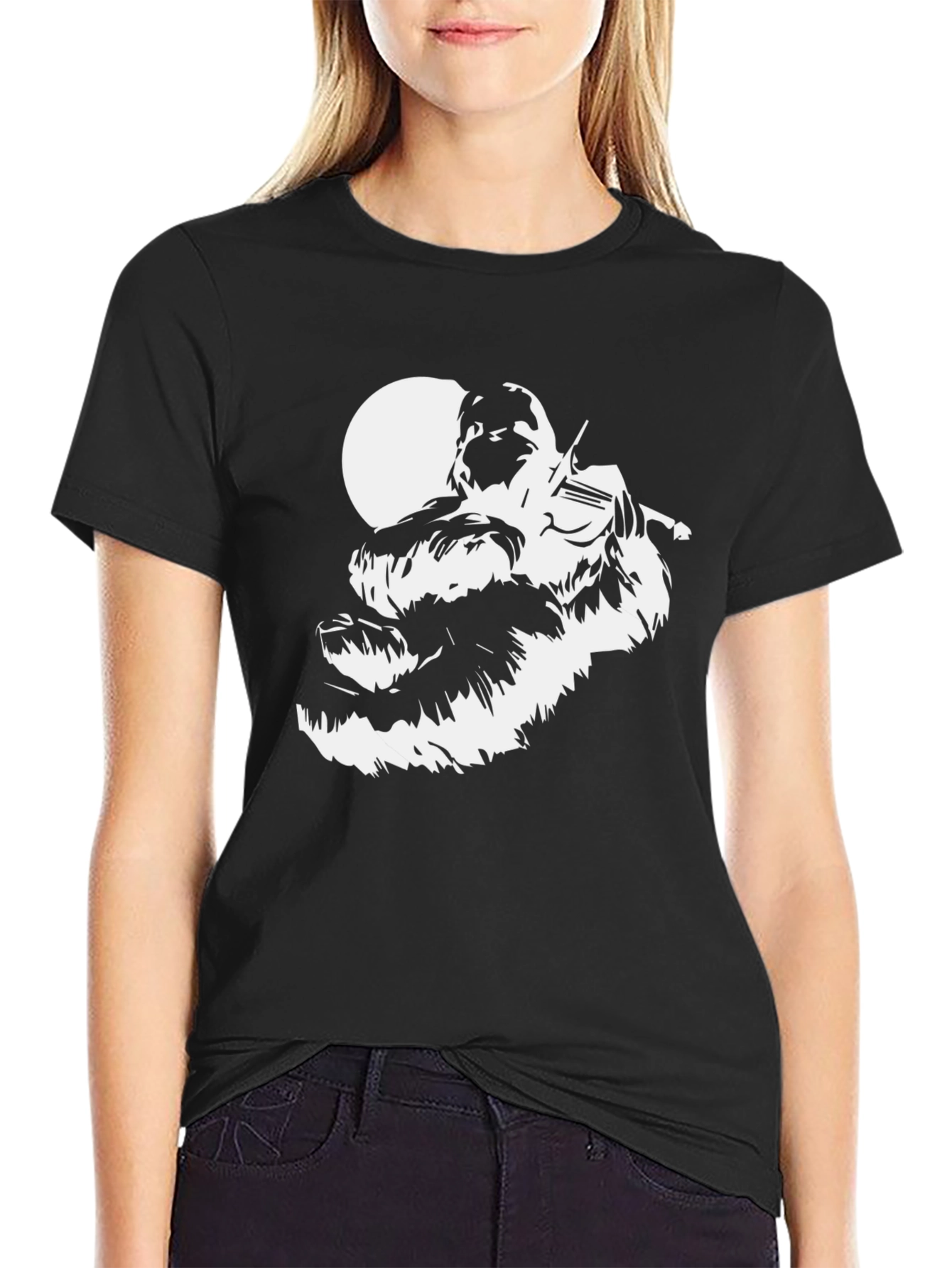 Wookiee Fiddler Graphic Tee - Black Cotton Blend