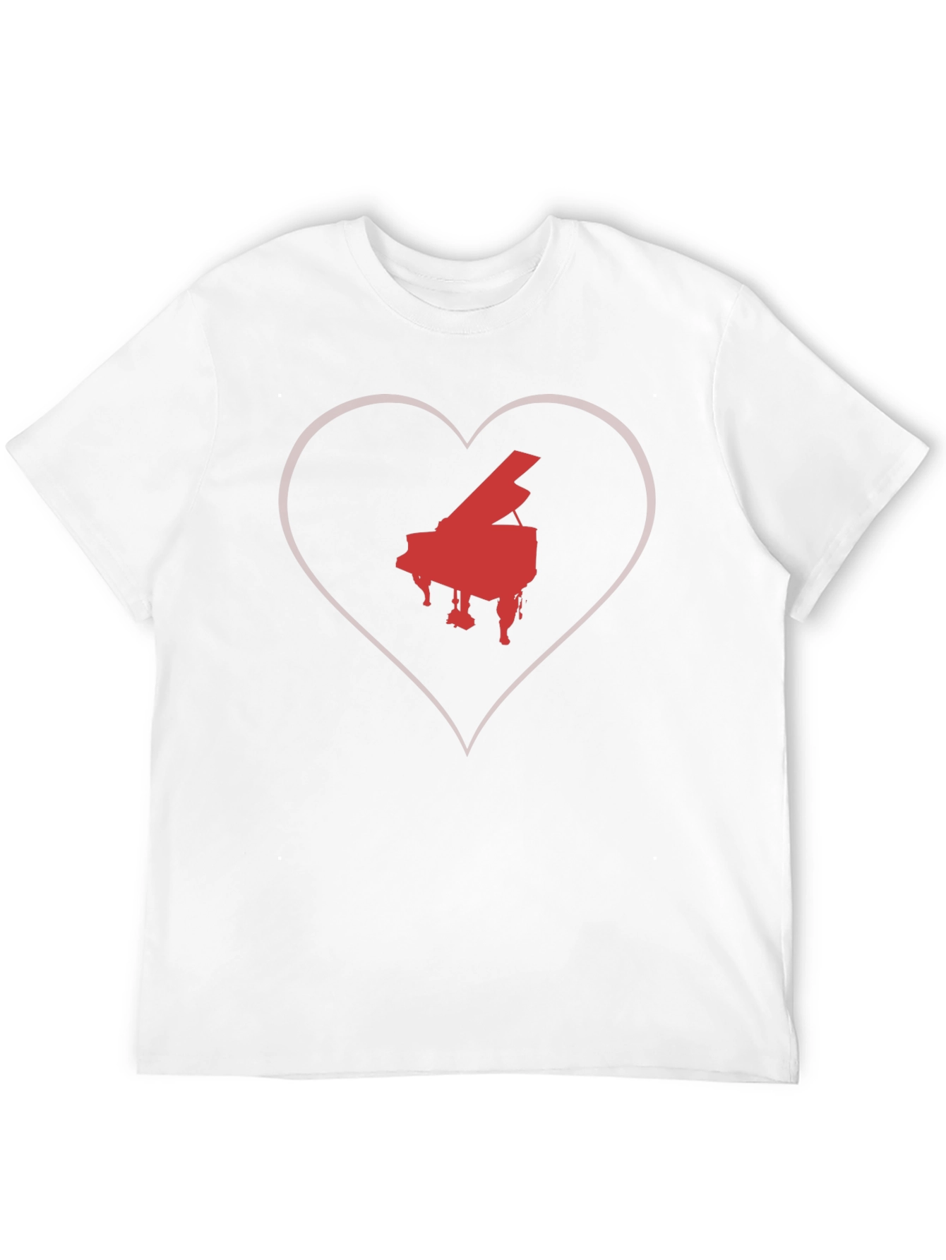 Piano Heart T-Shirt - Music Lover Tee
