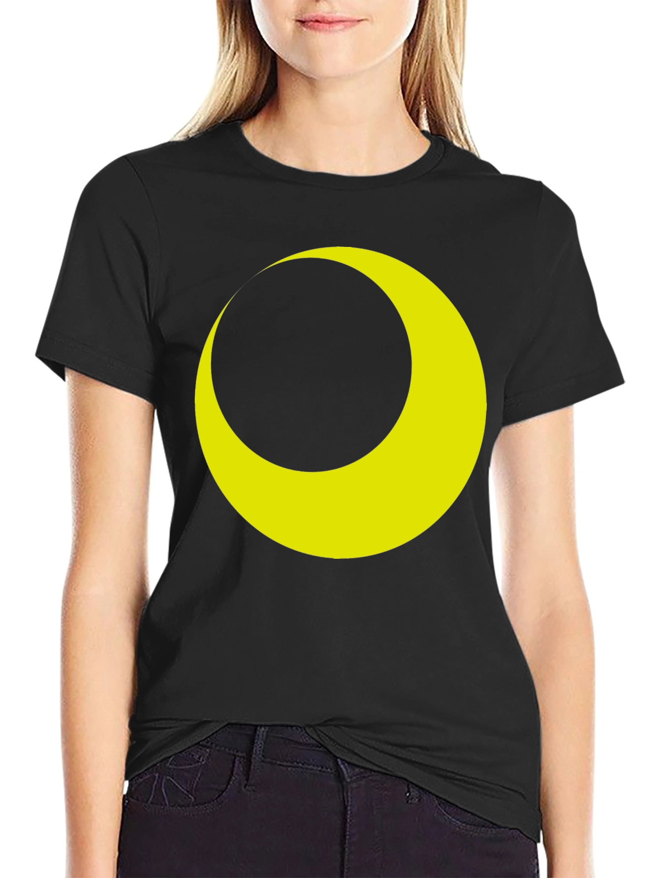 Crescent Moon Graphic Tee - Stylish Black T-Shirt