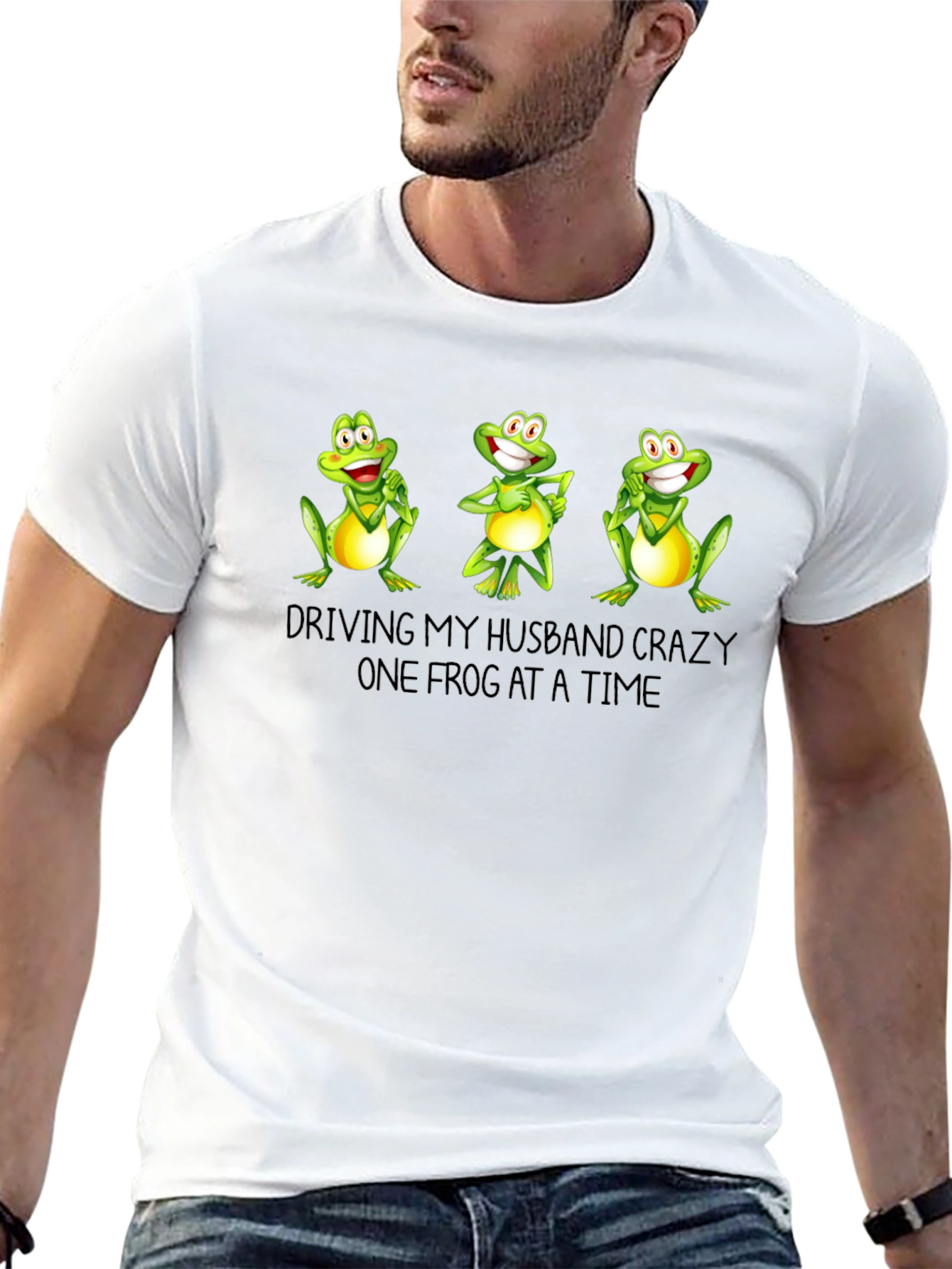 Funny Frog T-Shirt - Driving My Husband Crazy
