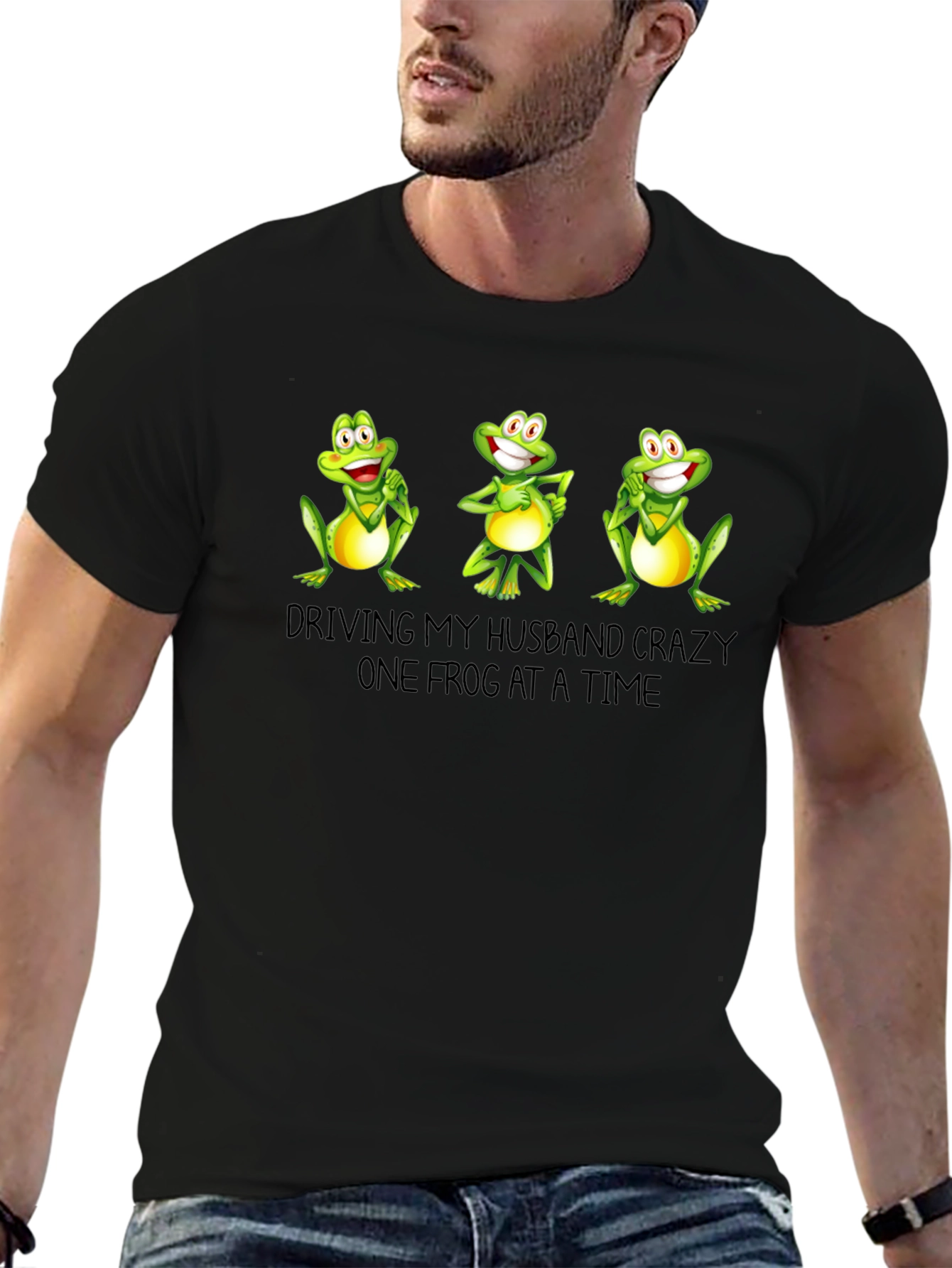 Funny Frog T-Shirt - Driving My Husband Crazy