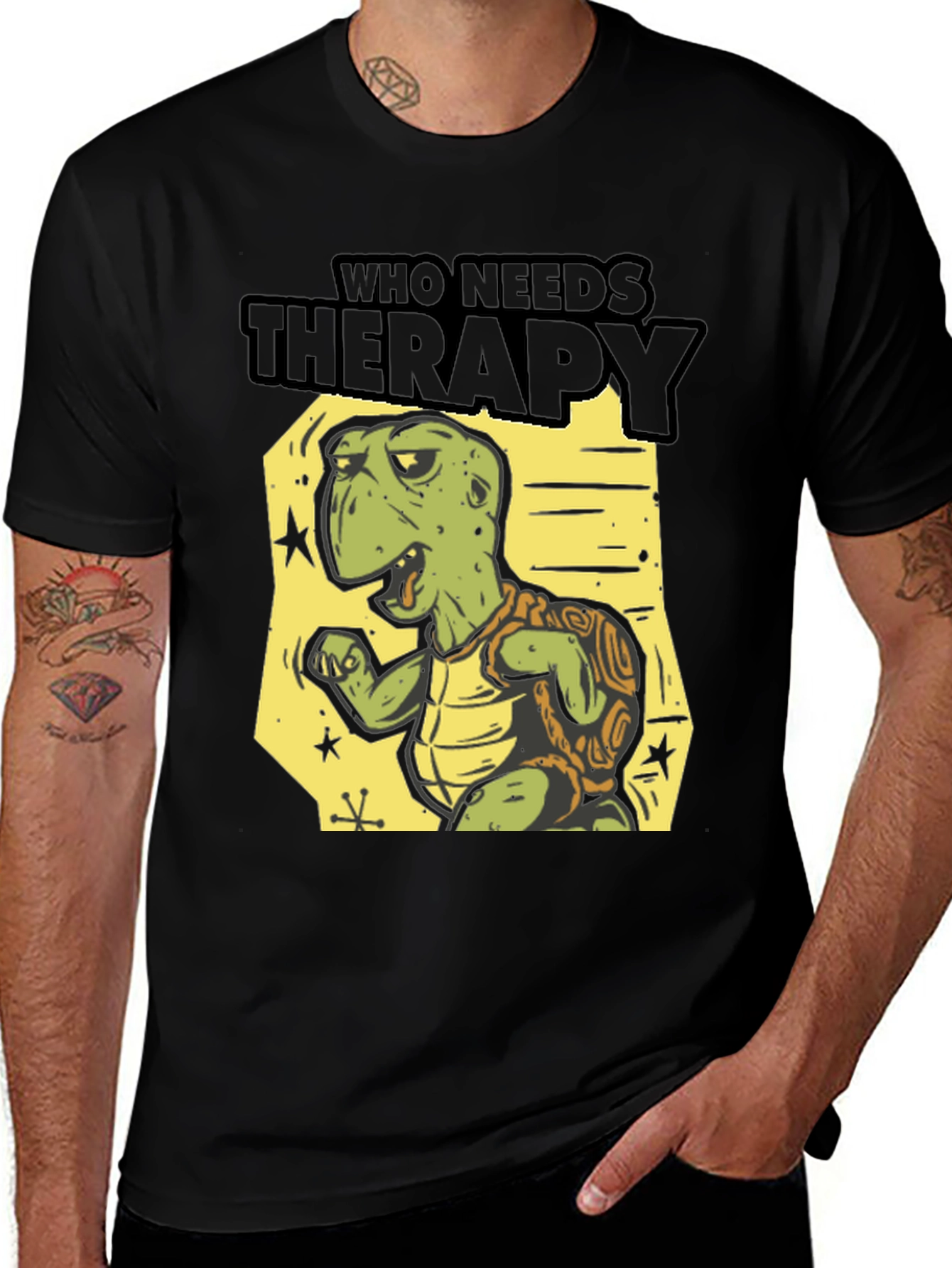 Who Needs Therapy Turtle T-Shirt