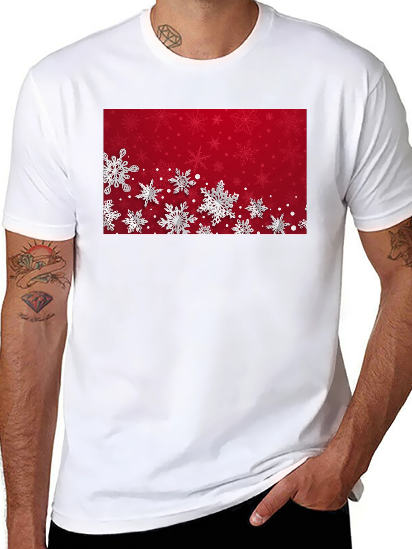 Snowflake Graphic T-Shirt - Festive Holiday Apparel