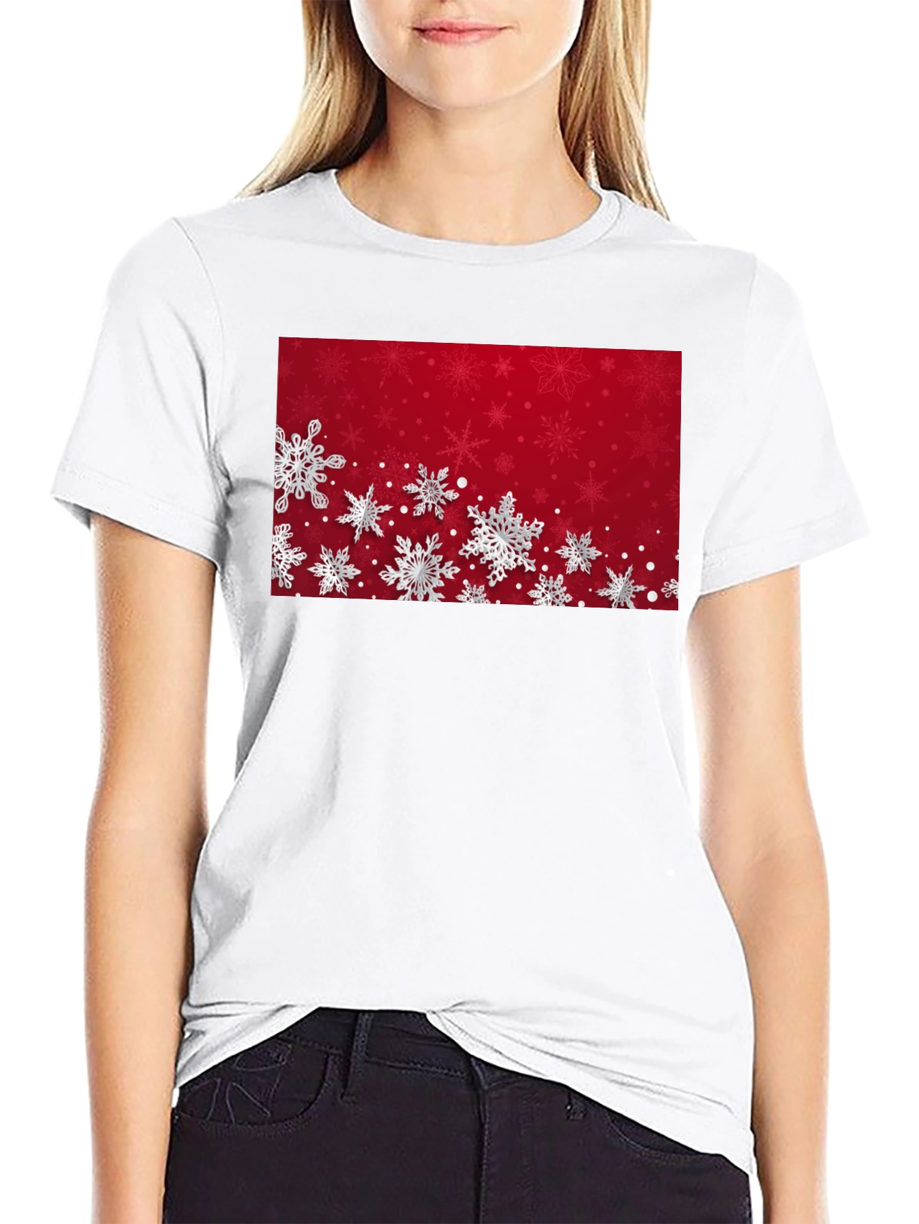 Snowflake Graphic T-Shirt - Festive Holiday Apparel
