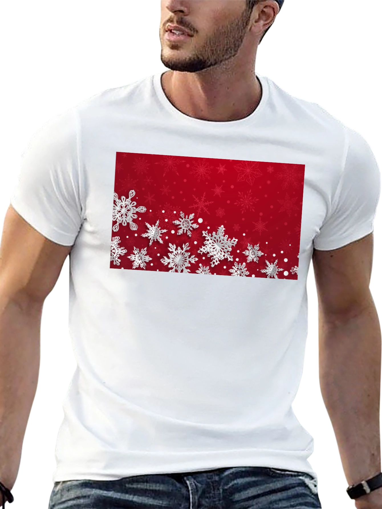 Snowflake Graphic T-Shirt - Festive Holiday Apparel
