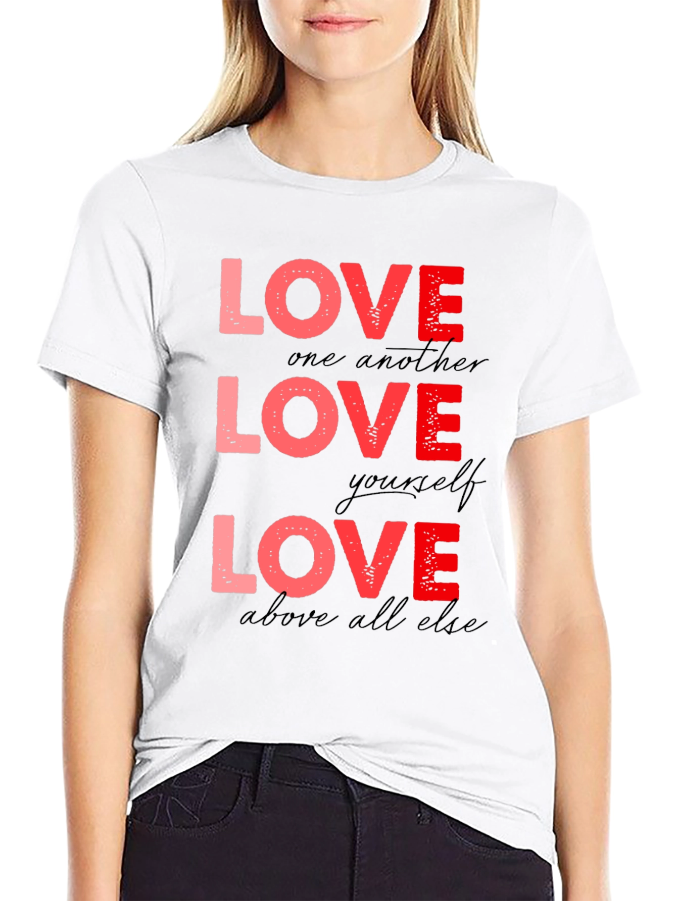 Love One Another T-Shirt - Red Design