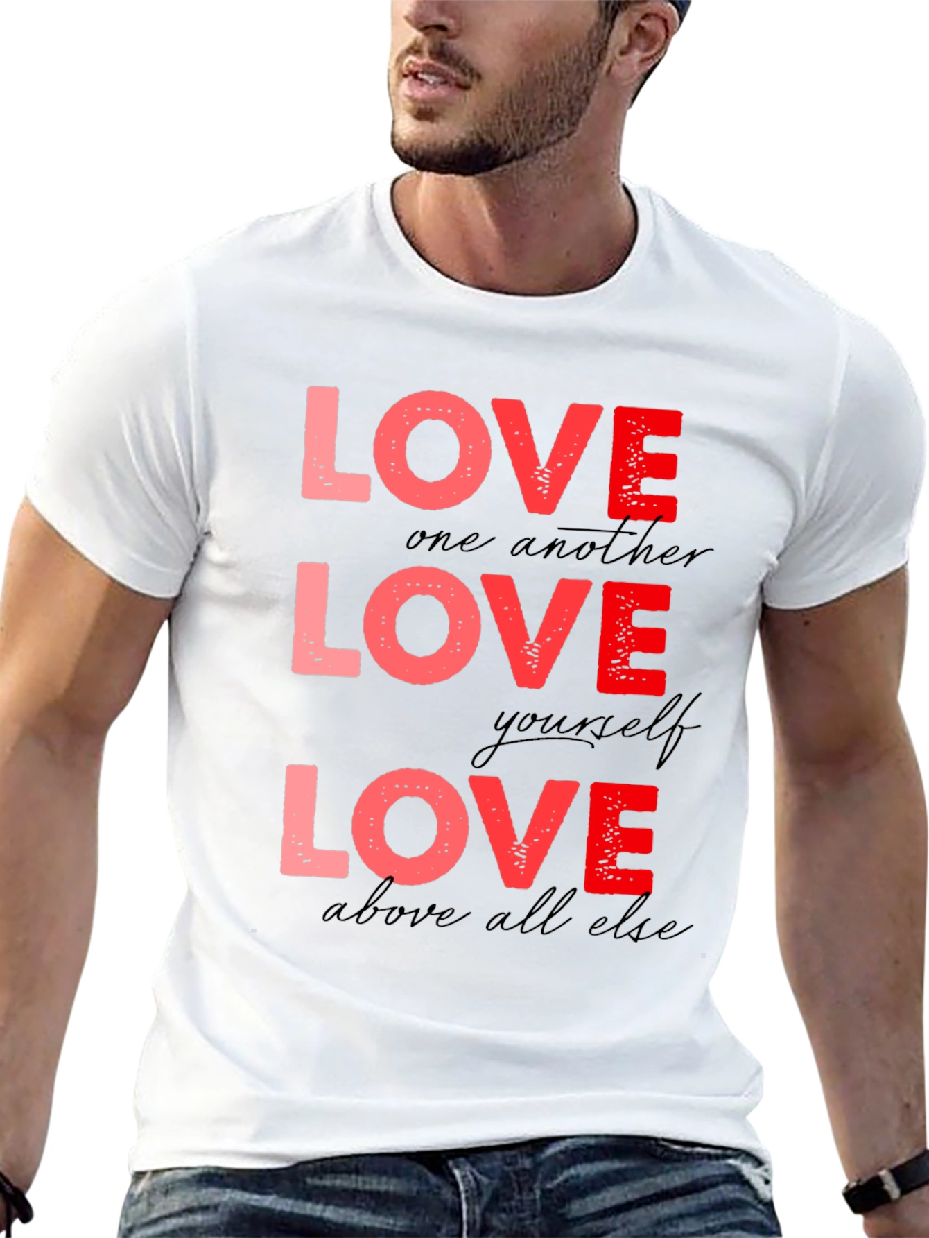Love One Another T-Shirt - Red Design
