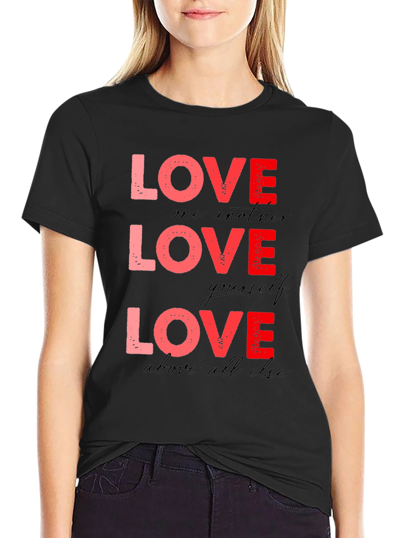 Love One Another T-Shirt - Red Design