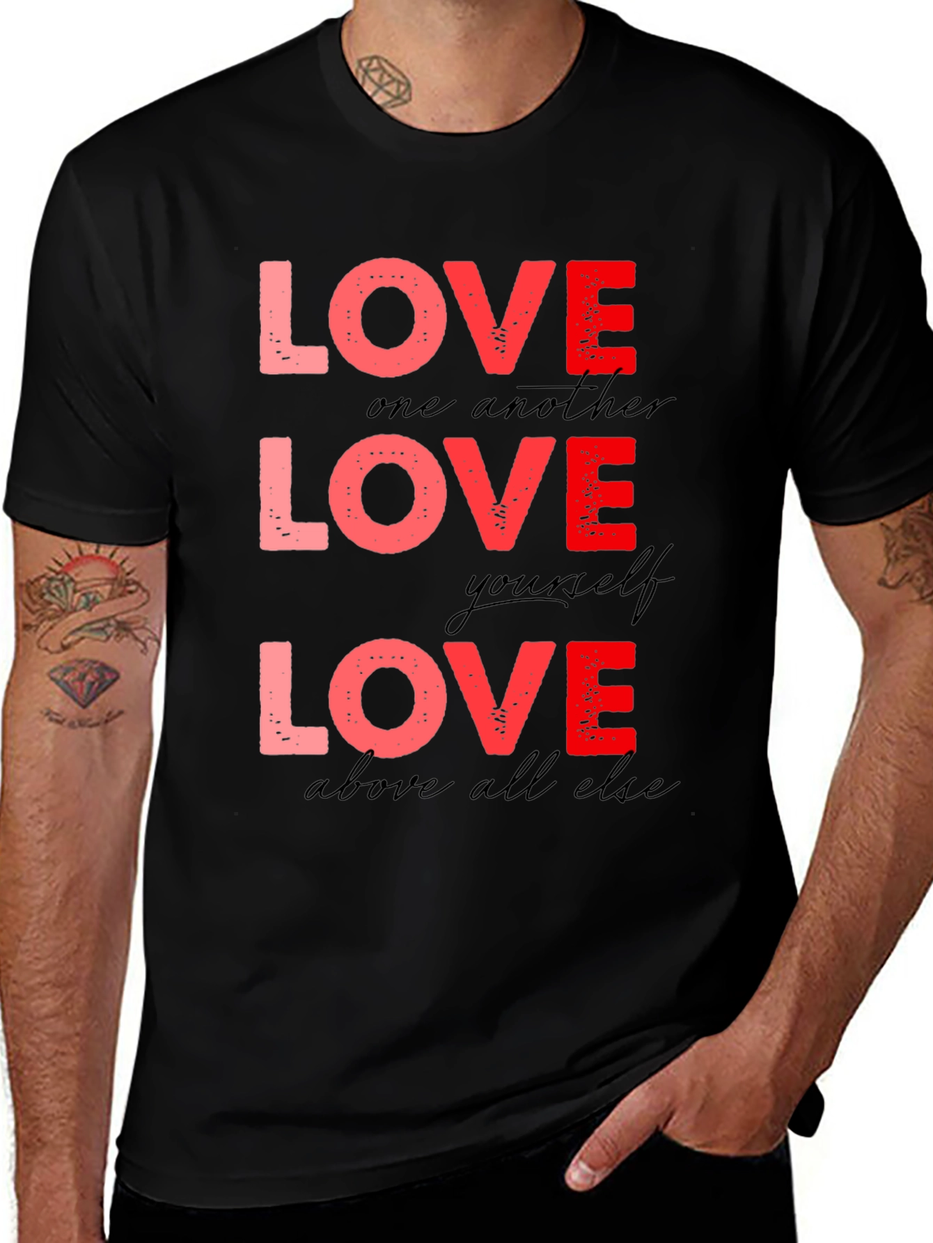 Love One Another T-Shirt - Red Design