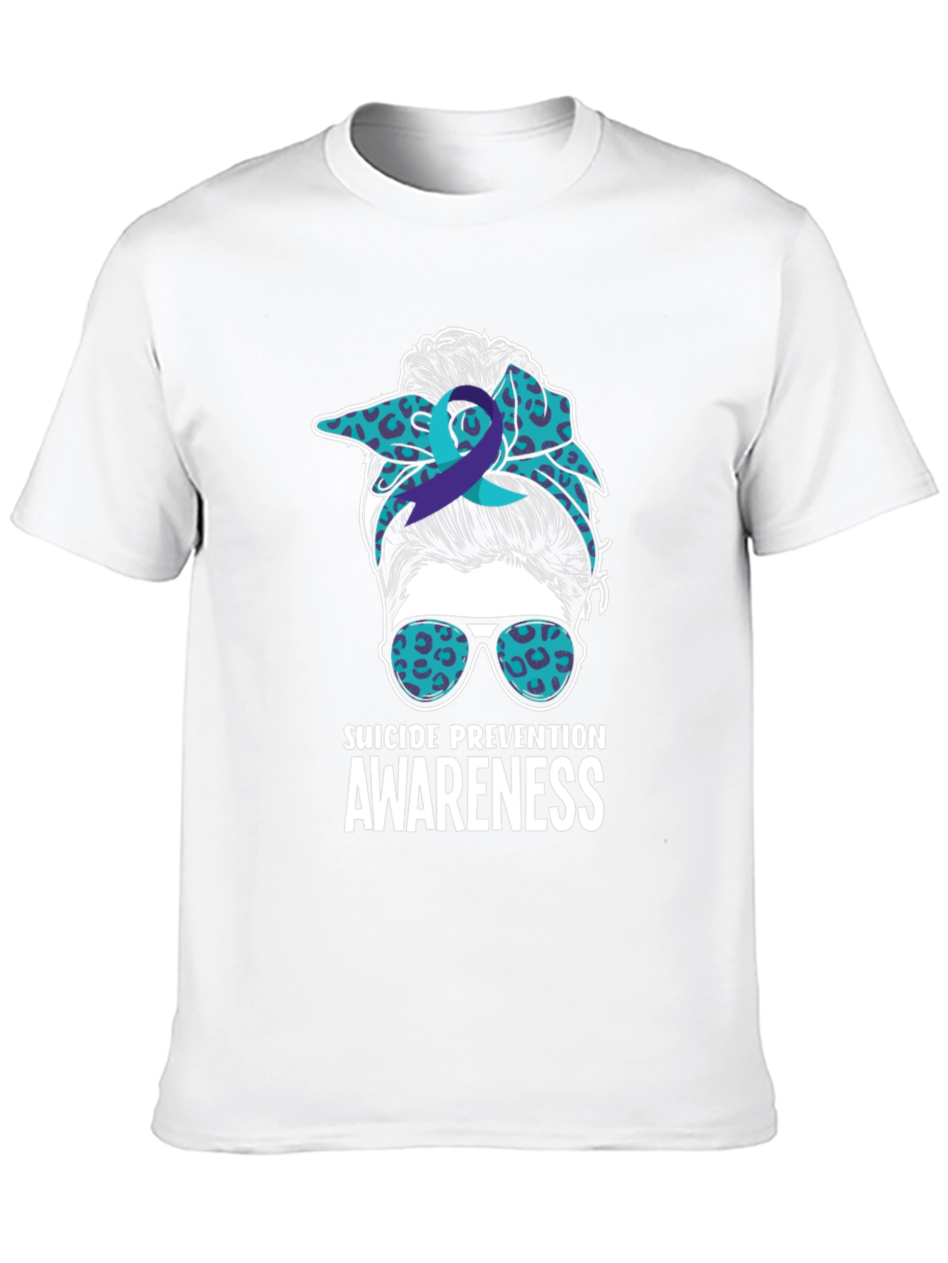 Suicide Prevention Awareness Messy Bun T-Shirt