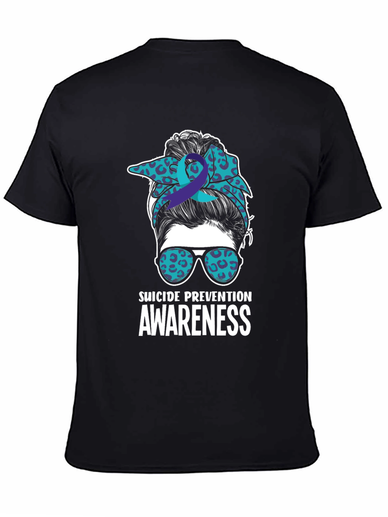 Suicide Prevention Awareness Messy Bun T-Shirt
