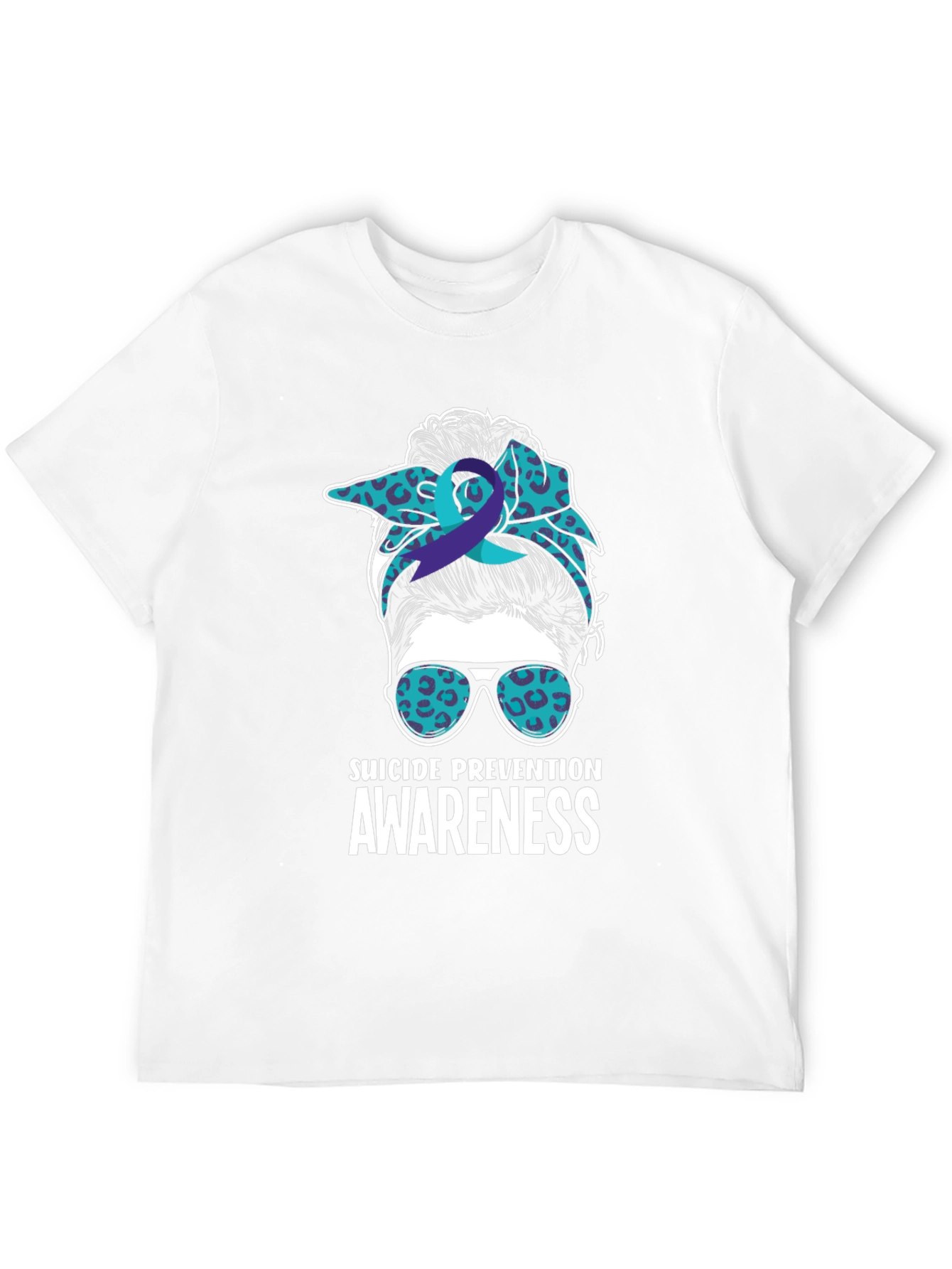 Suicide Prevention Awareness Messy Bun T-Shirt