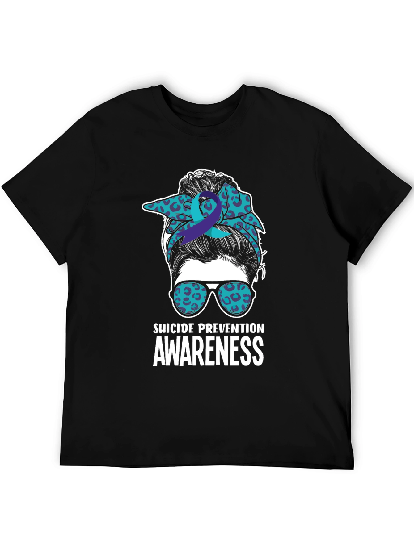 Suicide Prevention Awareness Messy Bun T-Shirt