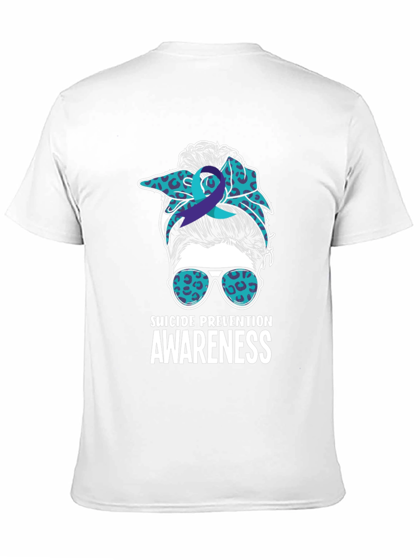 Suicide Prevention Awareness Messy Bun T-Shirt