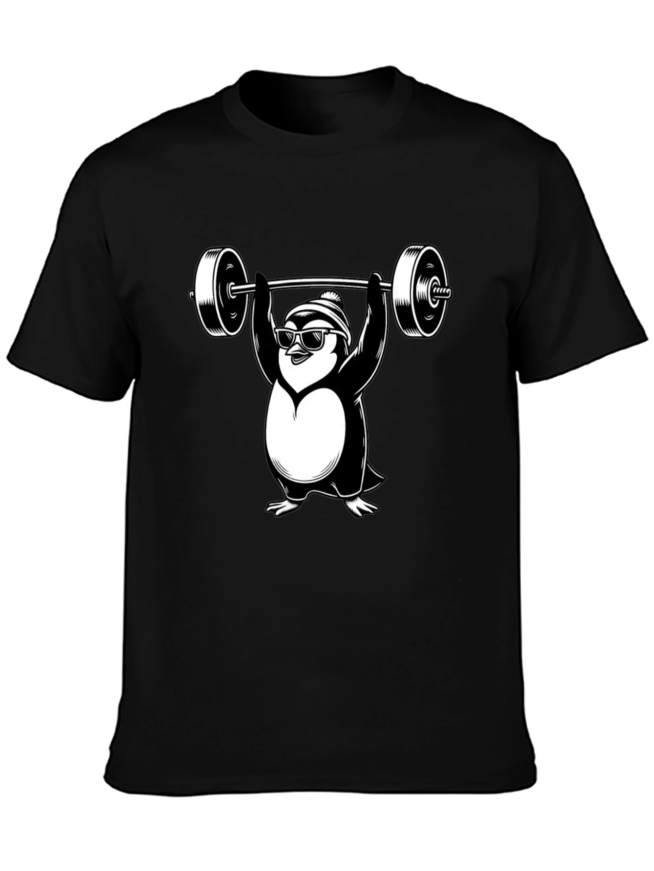 Penguin Weightlifting Graphic Tee