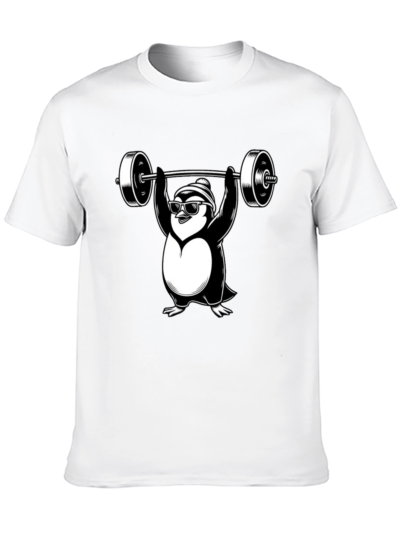 Penguin Weightlifting Graphic Tee