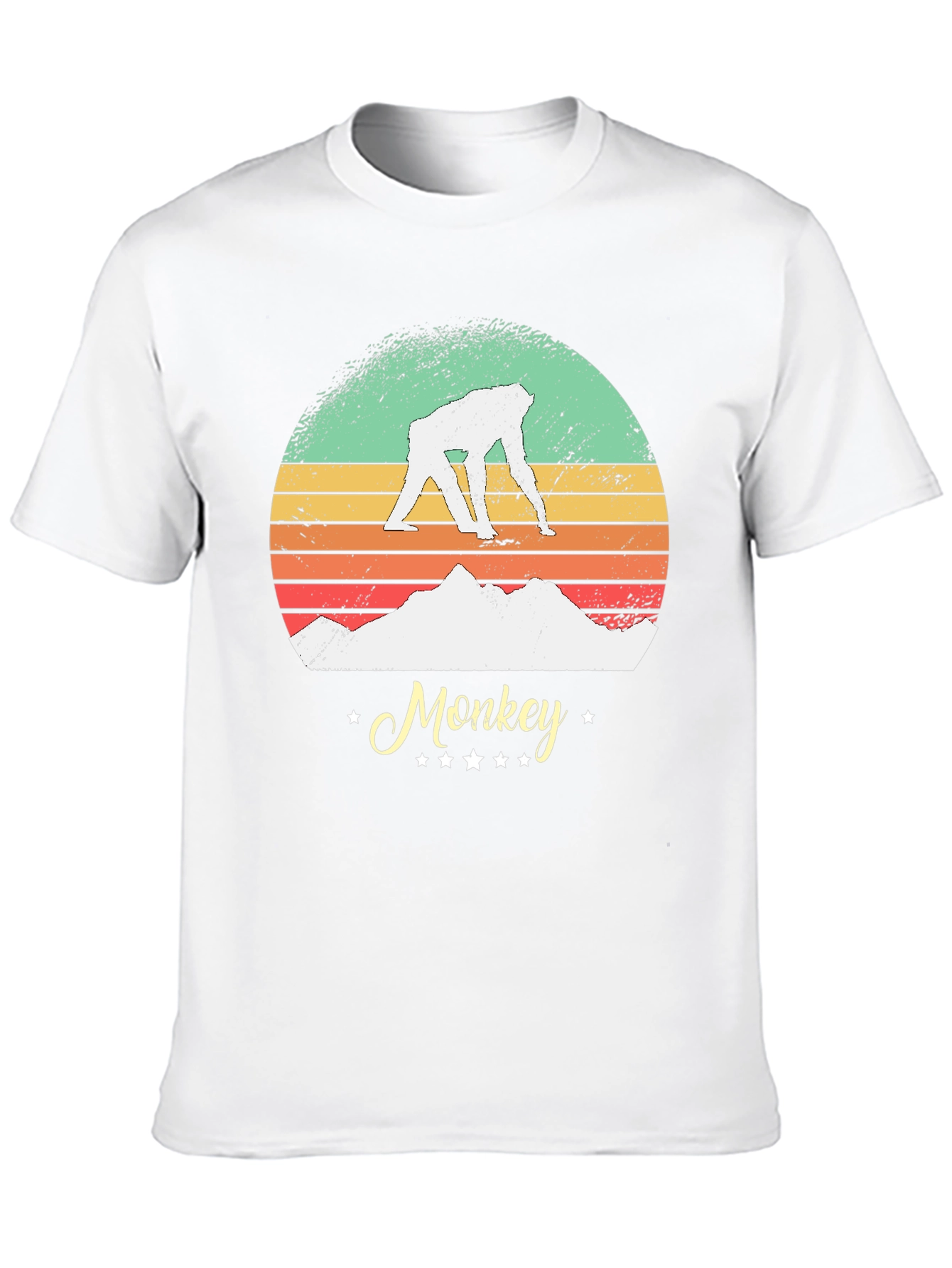 Retro Monkey Graphic Tee - Black Unisex T-Shirt