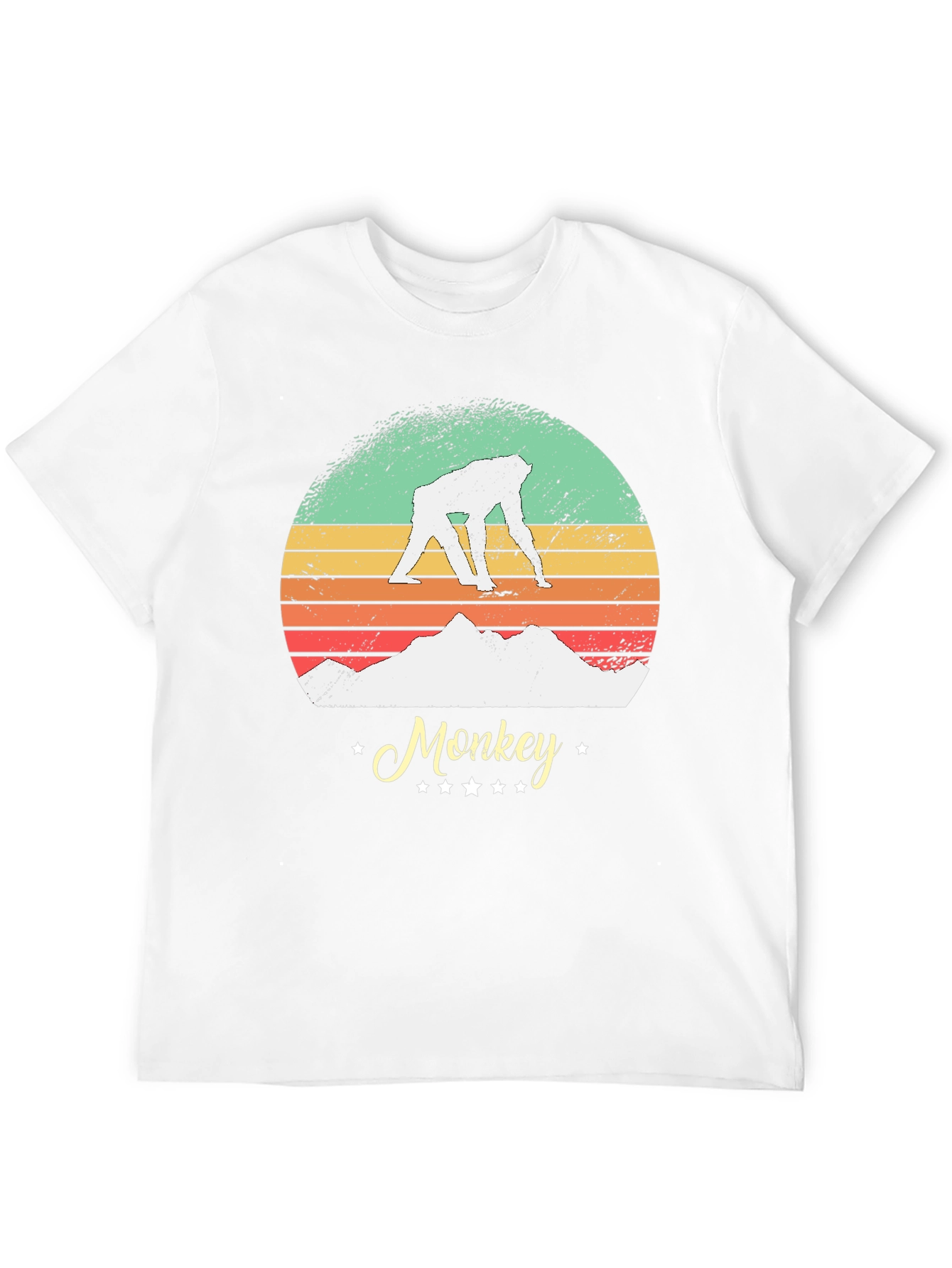Retro Monkey Graphic Tee - Black Unisex T-Shirt