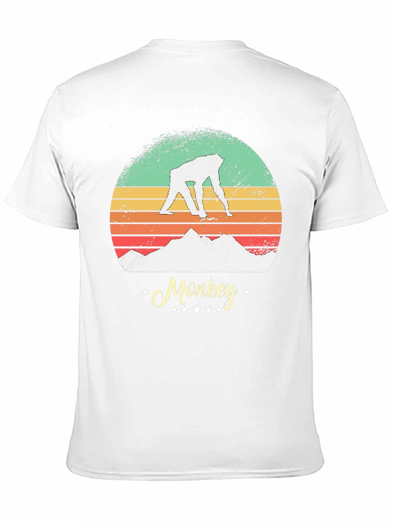 Retro Monkey Graphic Tee - Black Unisex T-Shirt