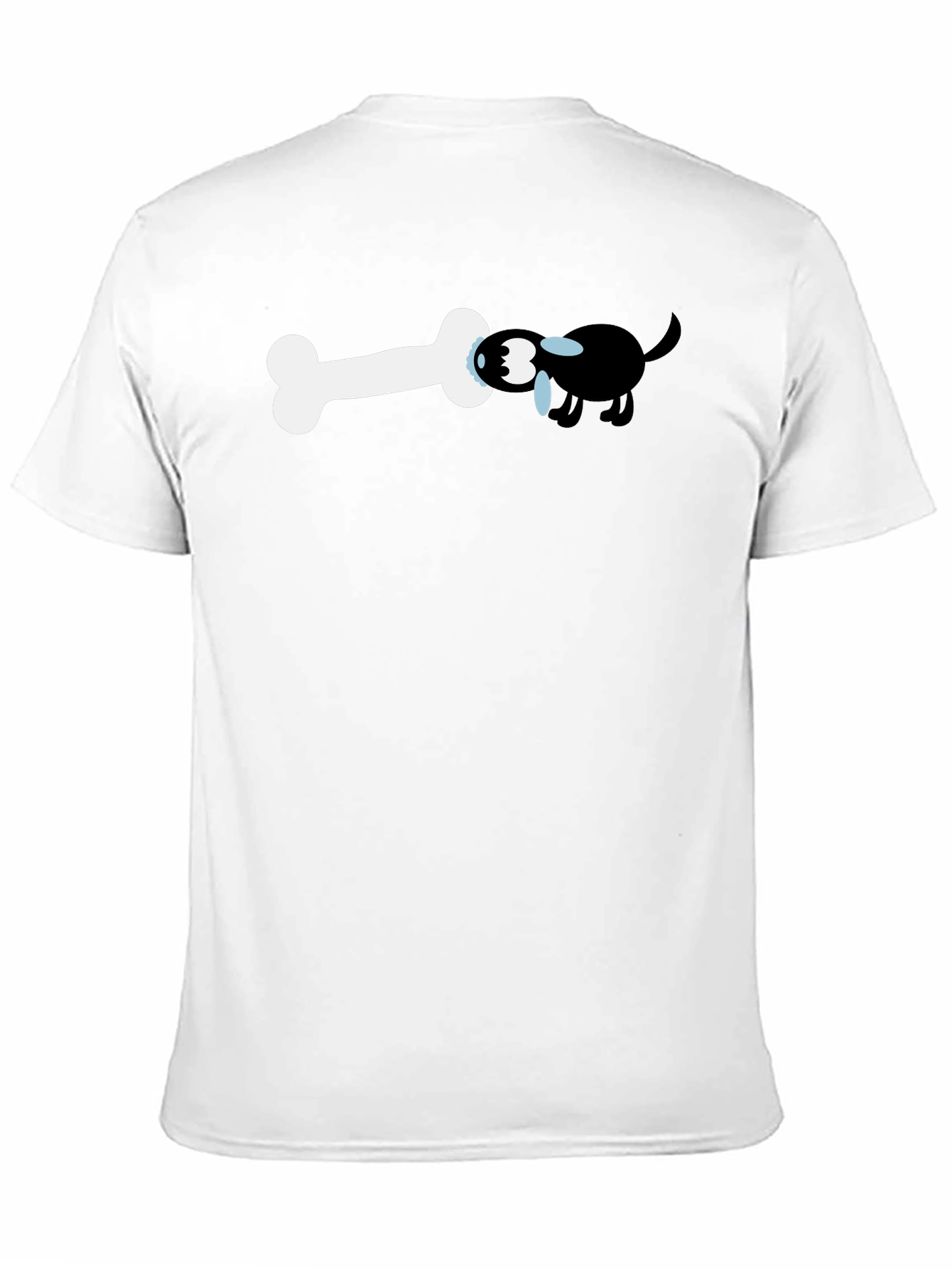 Funny Dog and Bone Graphic Tee - Black T-Shirt