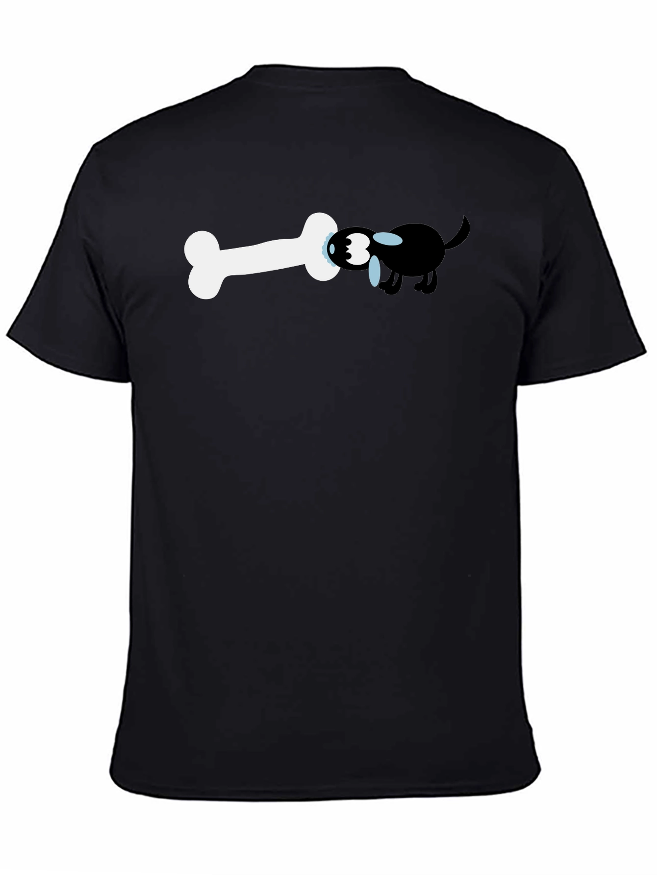 Funny Dog and Bone Graphic Tee - Black T-Shirt
