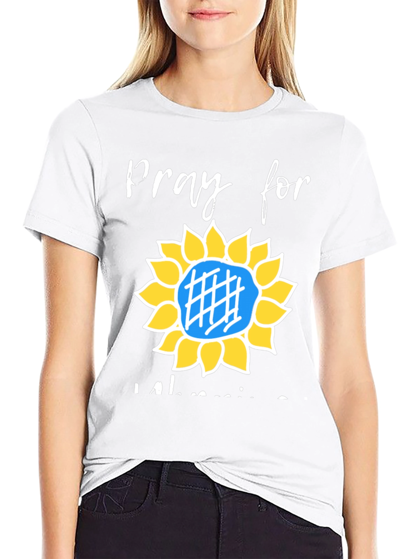 Pray for Ukraine Sunflower Graphic Tee