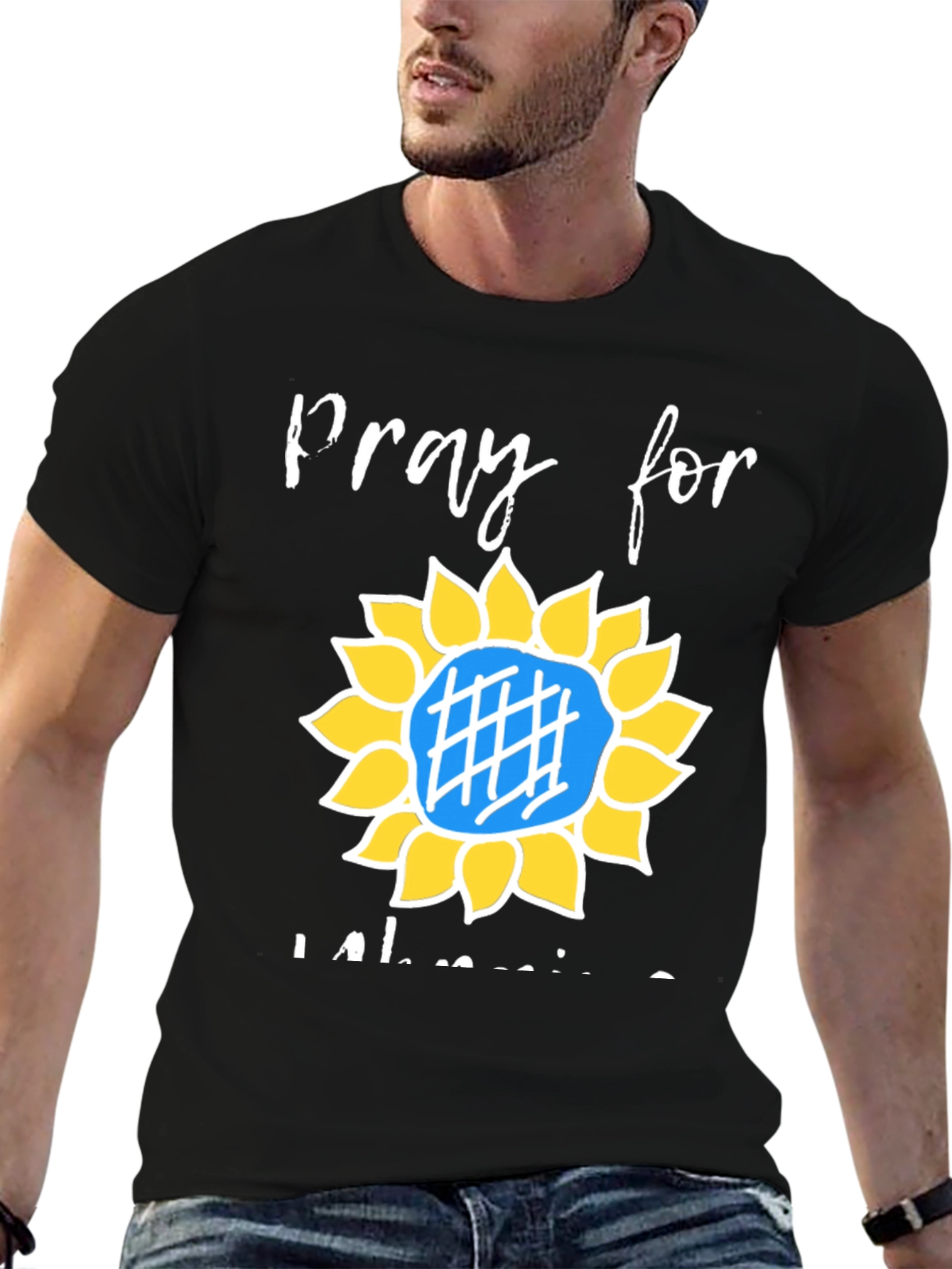 Pray for Ukraine Sunflower Graphic Tee