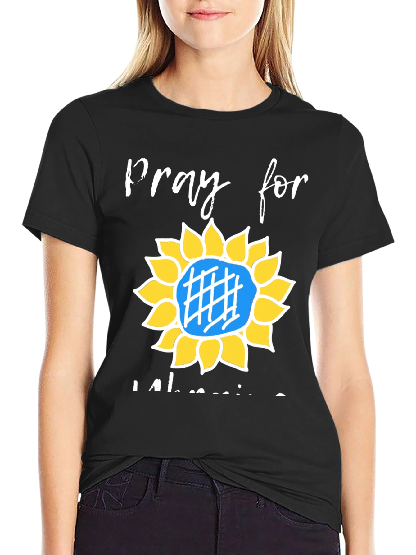 Pray for Ukraine Sunflower Graphic Tee
