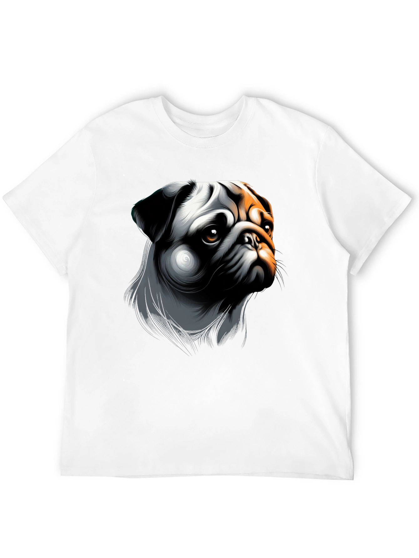 Pug Graphic Print Black T-Shirt