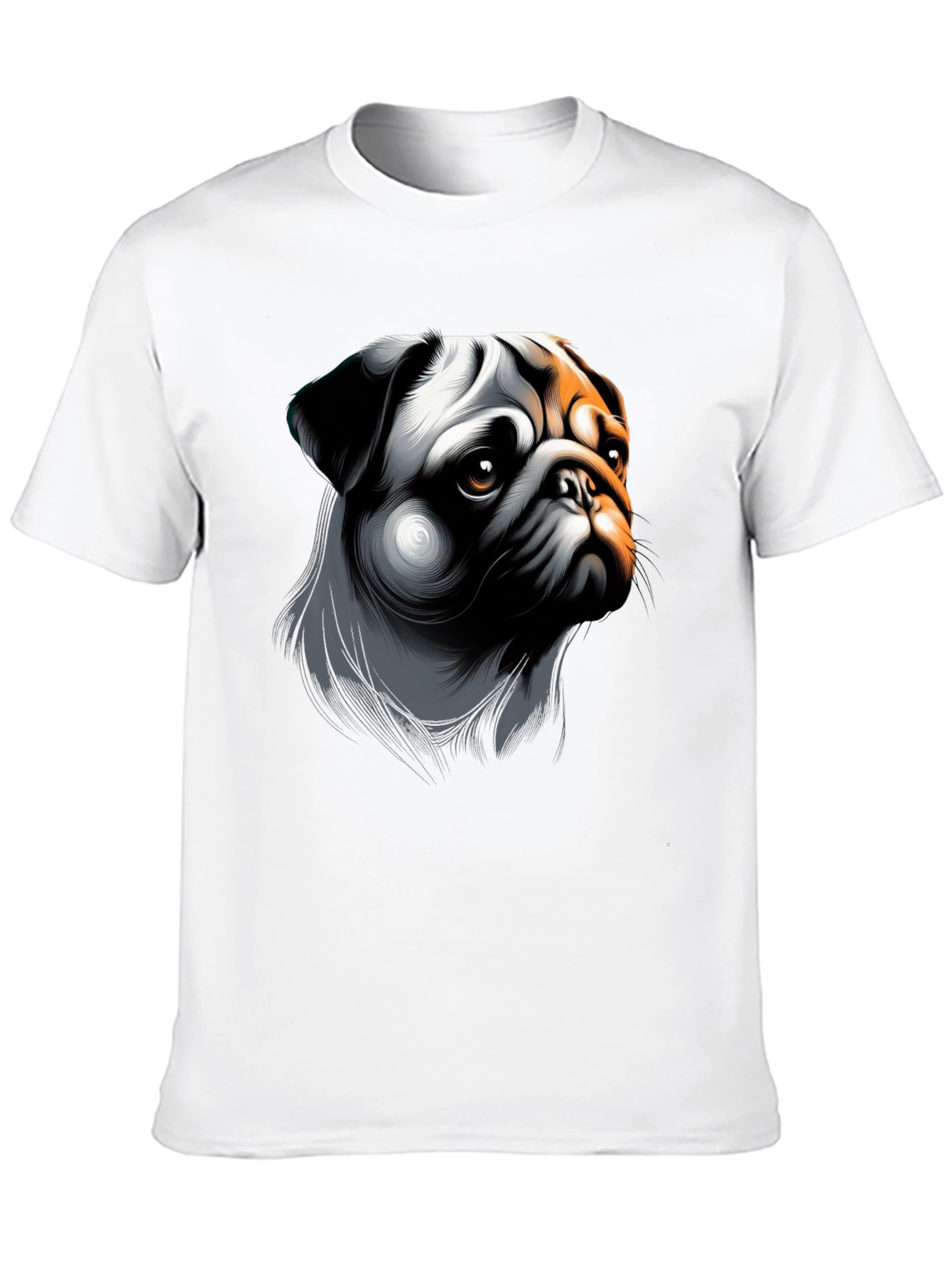Pug Graphic Print Black T-Shirt