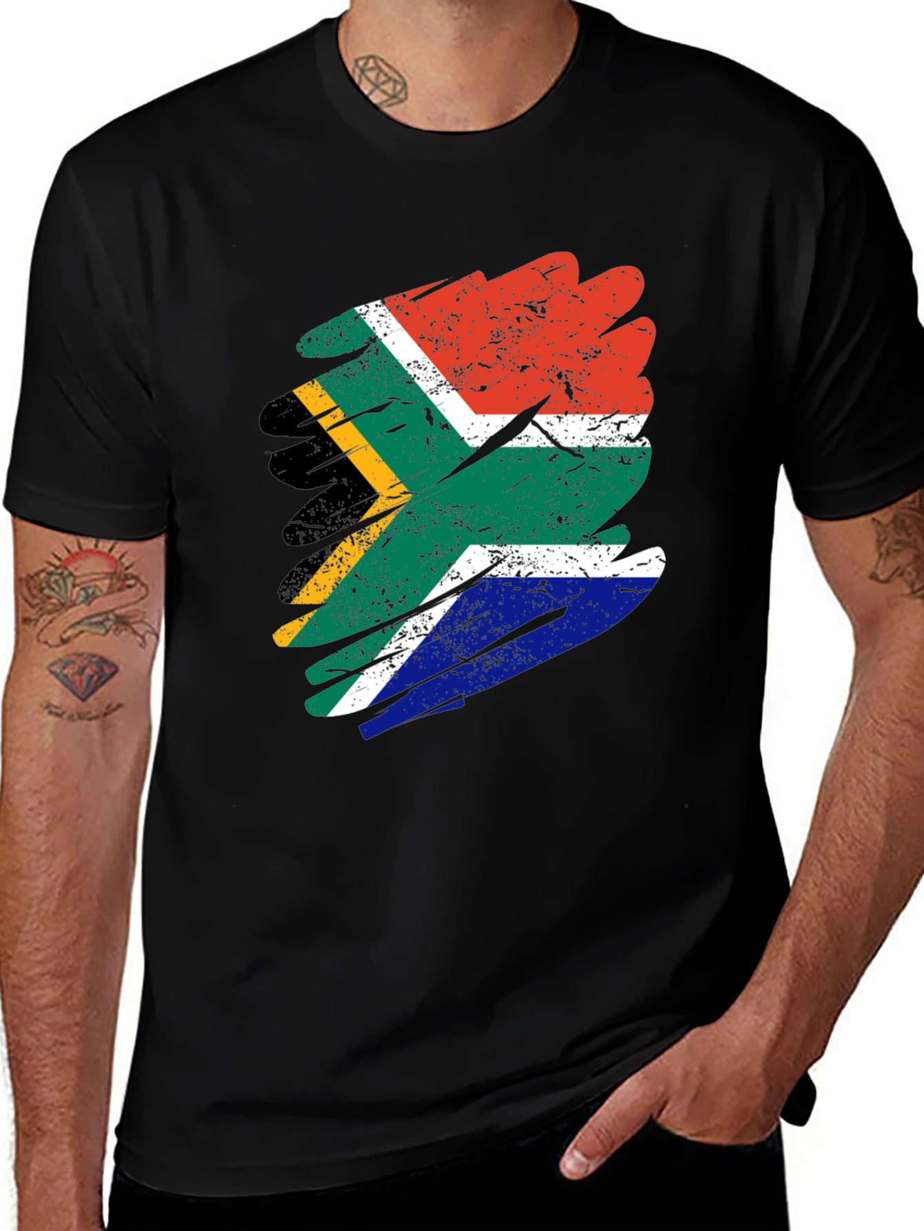 South African Flag T-Shirt - Distressed Design