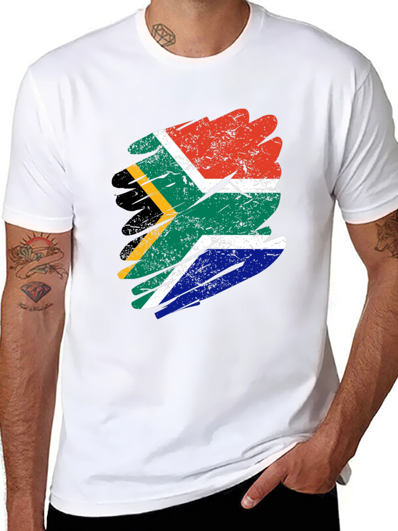 South African Flag T-Shirt - Distressed Design