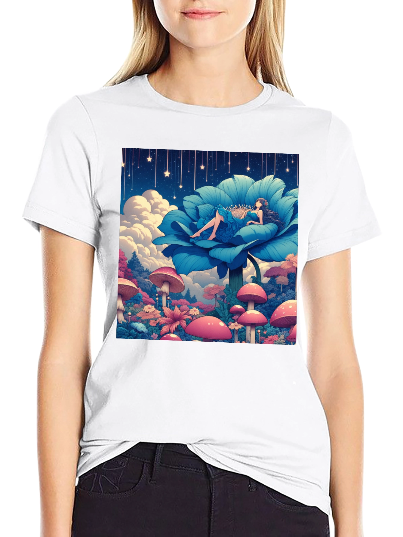 Fantasy Flower Girl Graphic Tee