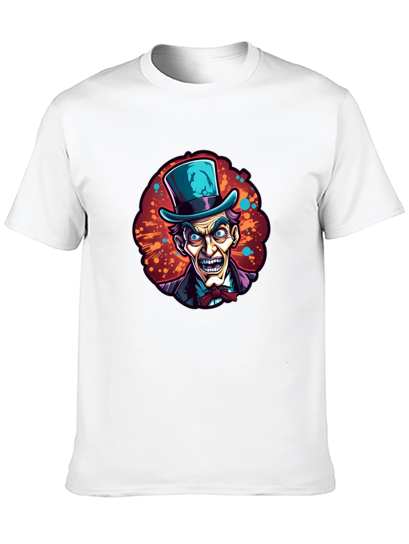 Mad Hatter Cartoon Graphic Black T-Shirt