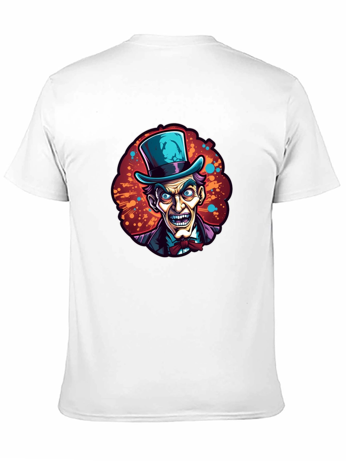 Mad Hatter Cartoon Graphic Black T-Shirt