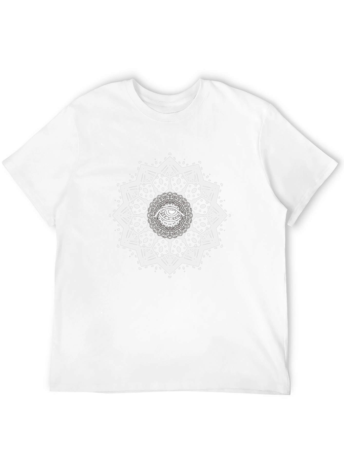 Eye Mandala Graphic Tee - Black Cotton Casual Shirt
