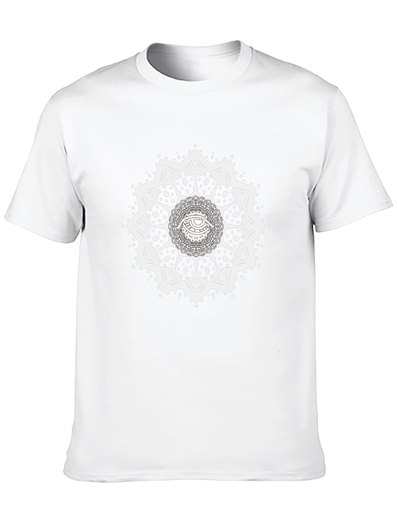 Eye Mandala Graphic Tee - Black Cotton Casual Shirt