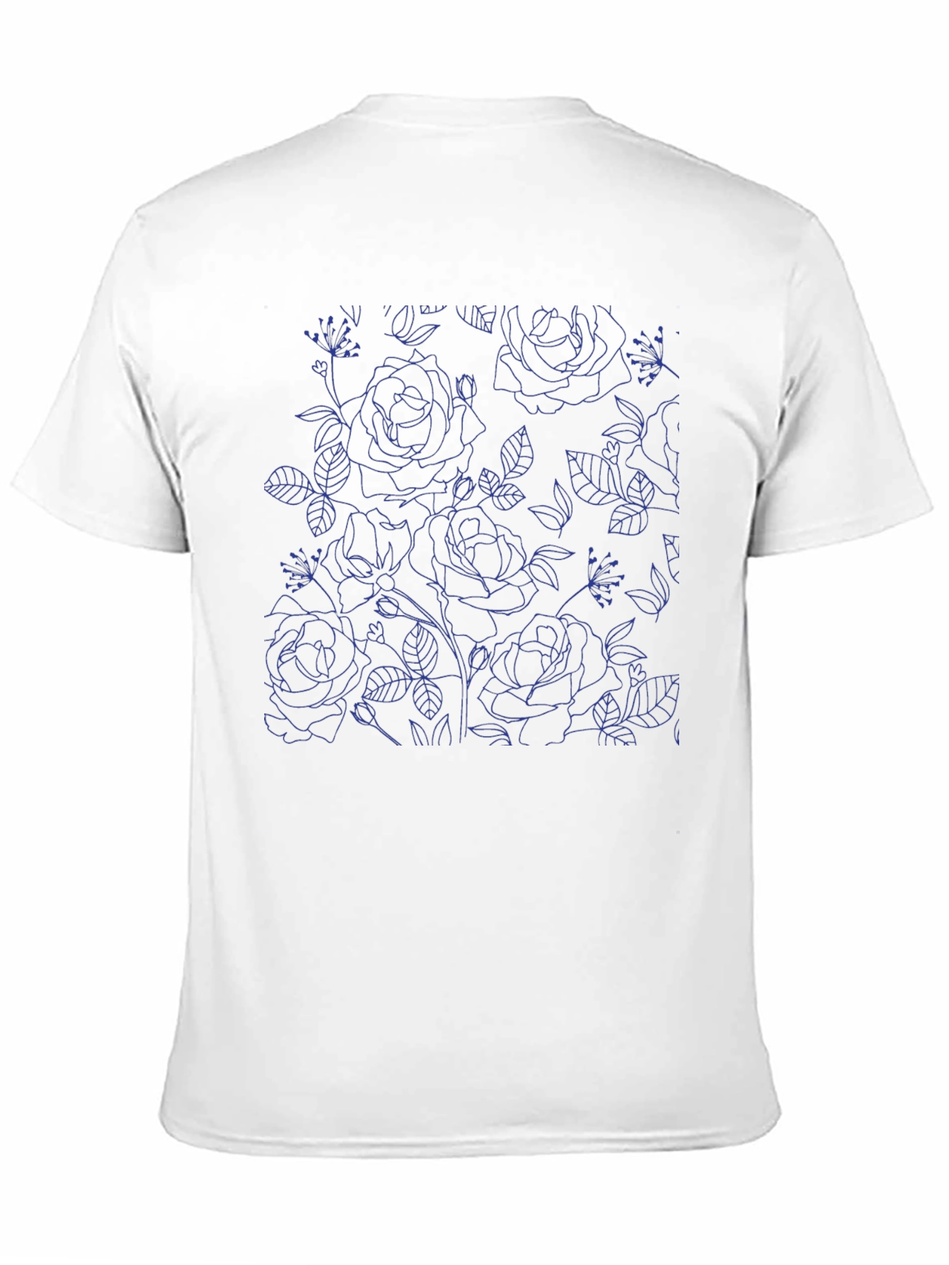 Floral Outline Black T-Shirt