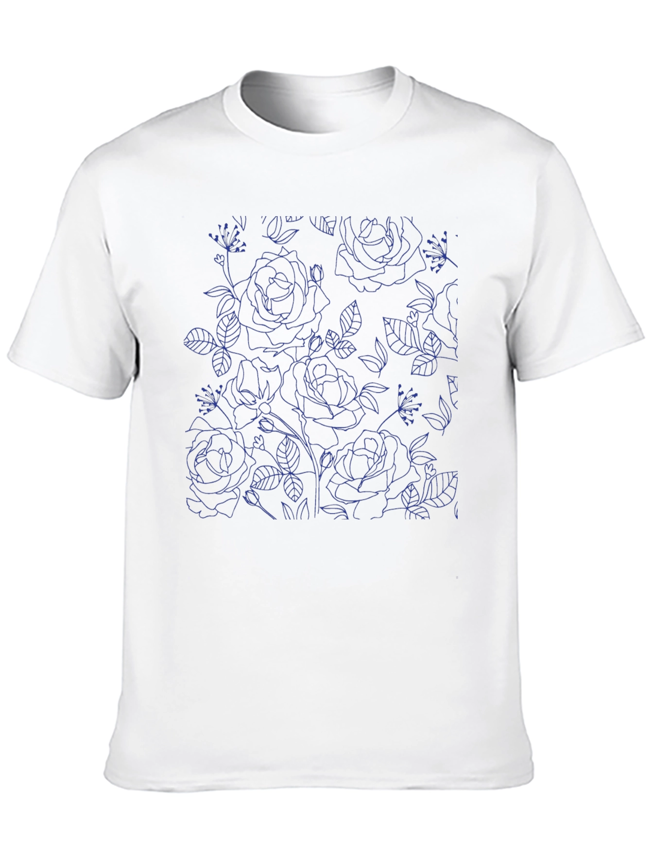 Floral Outline Black T-Shirt