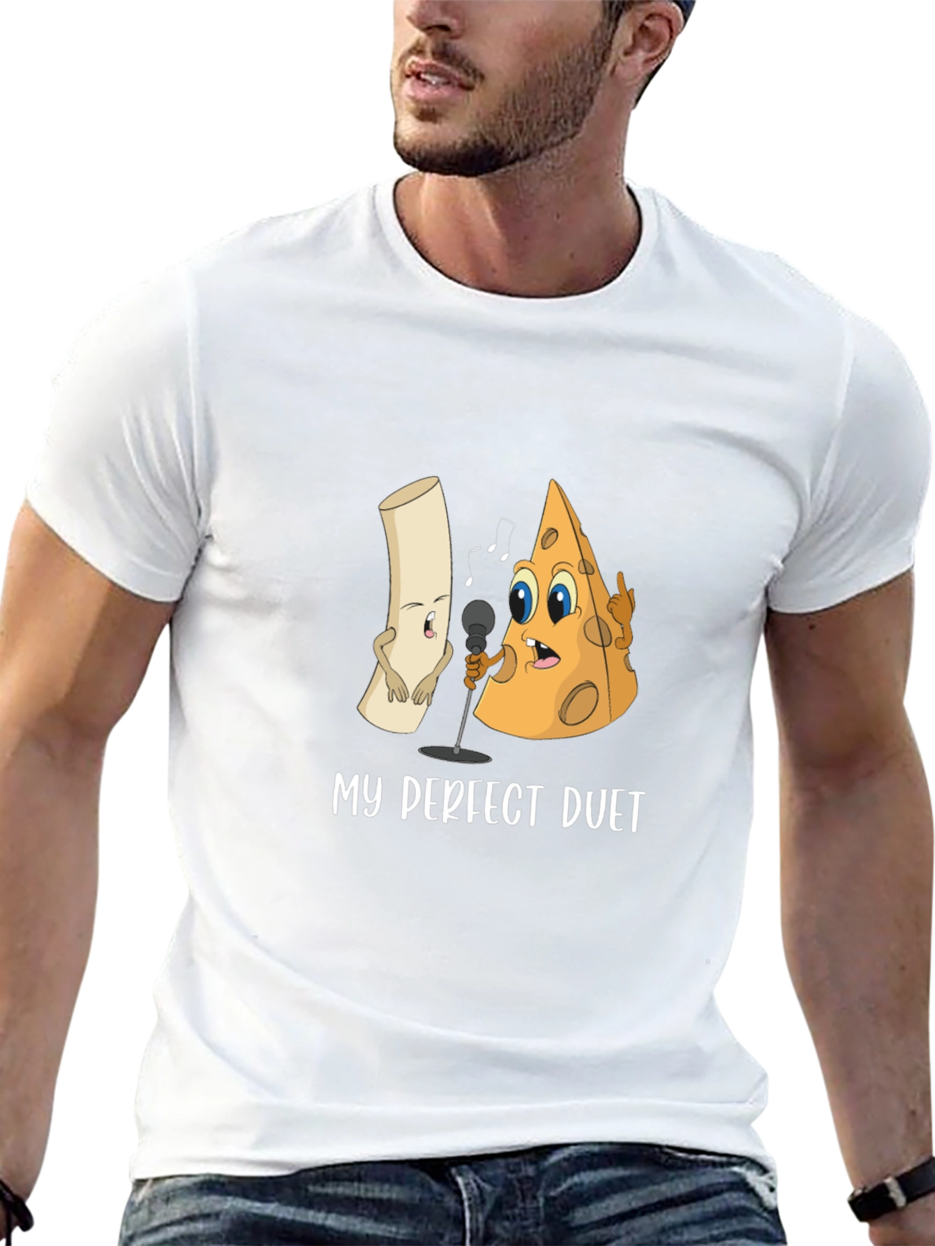 My Perfect Duet T-Shirt: Cheese and Macaroni Cartoon Tee