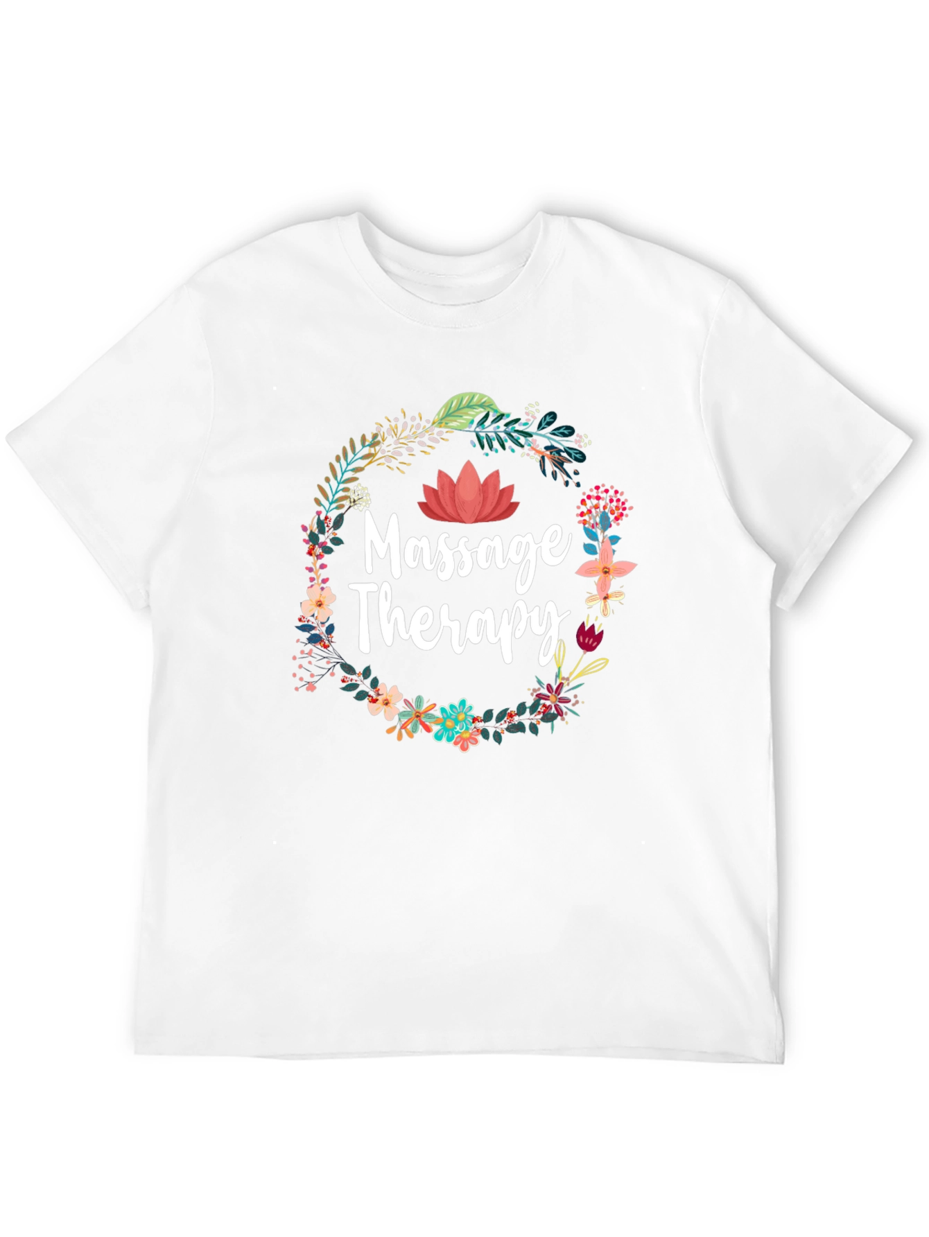 Massage Therapy Floral Wreath Graphic T-Shirt