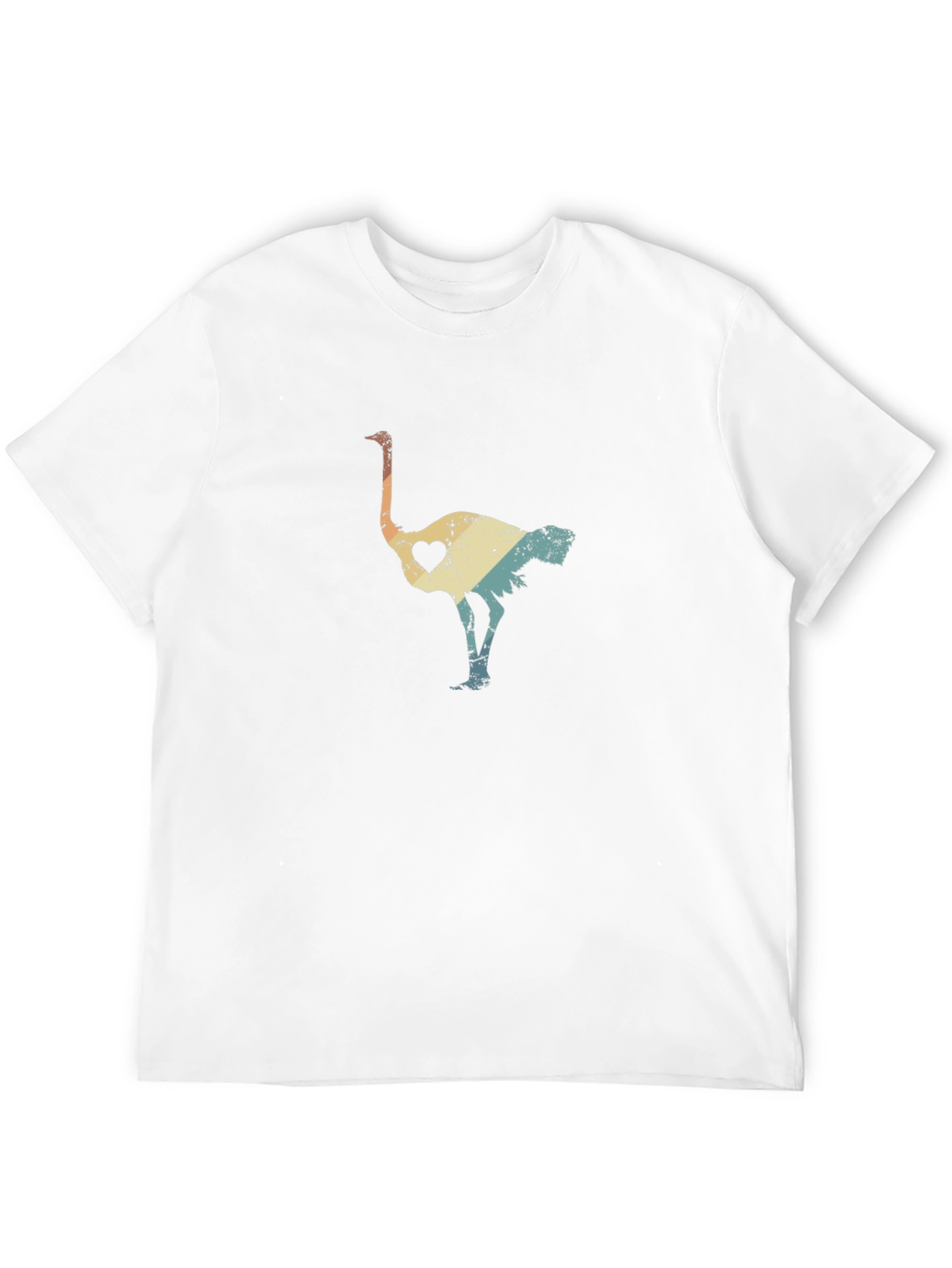 Retro Ostrich Heart T-Shirt - Black