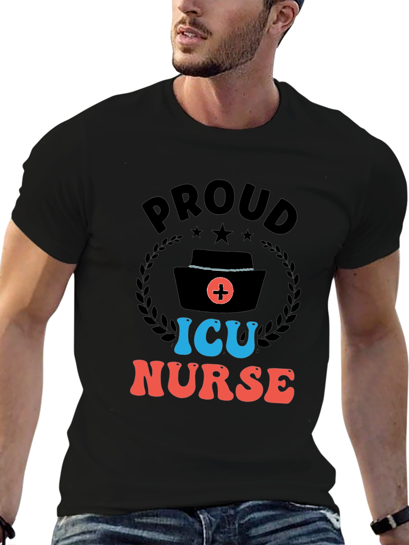 Proud ICU Nurse Graphic T-Shirt