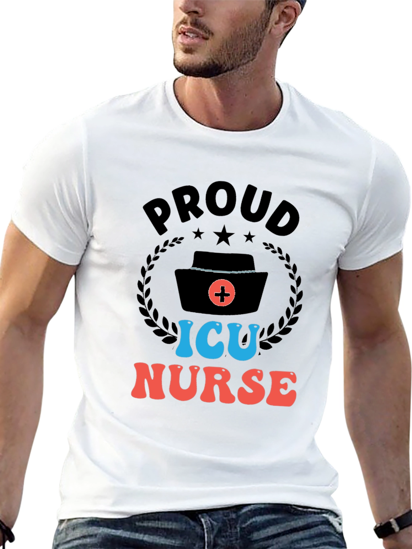 Proud ICU Nurse Graphic T-Shirt