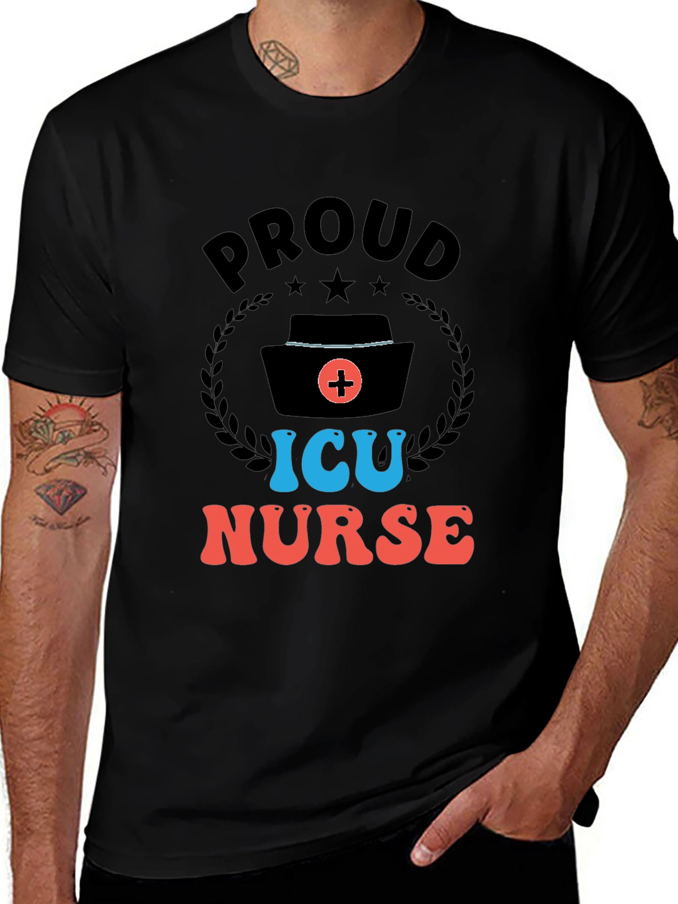 Proud ICU Nurse Graphic T-Shirt
