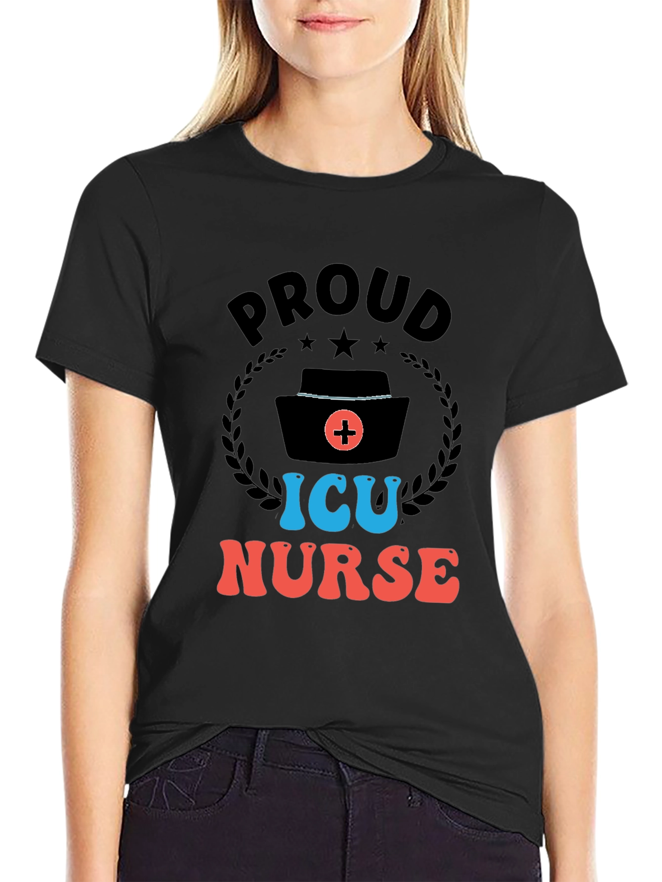 Proud ICU Nurse Graphic T-Shirt