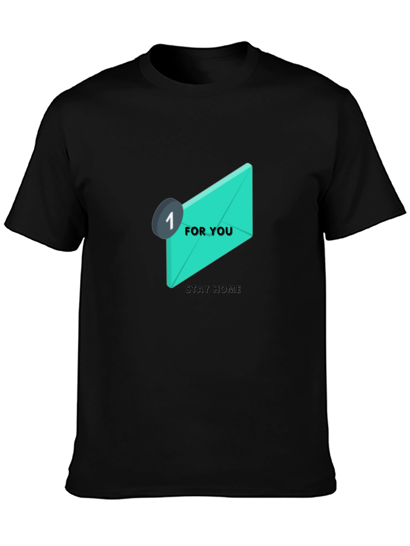 Stay Home Email Graphic Tee - Black