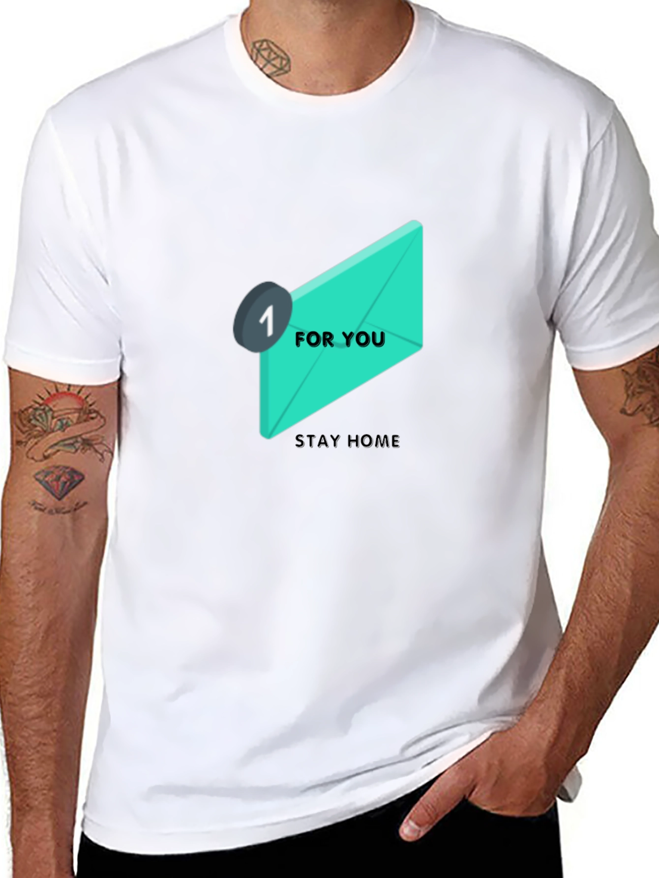 Stay Home Email Graphic Tee - Black