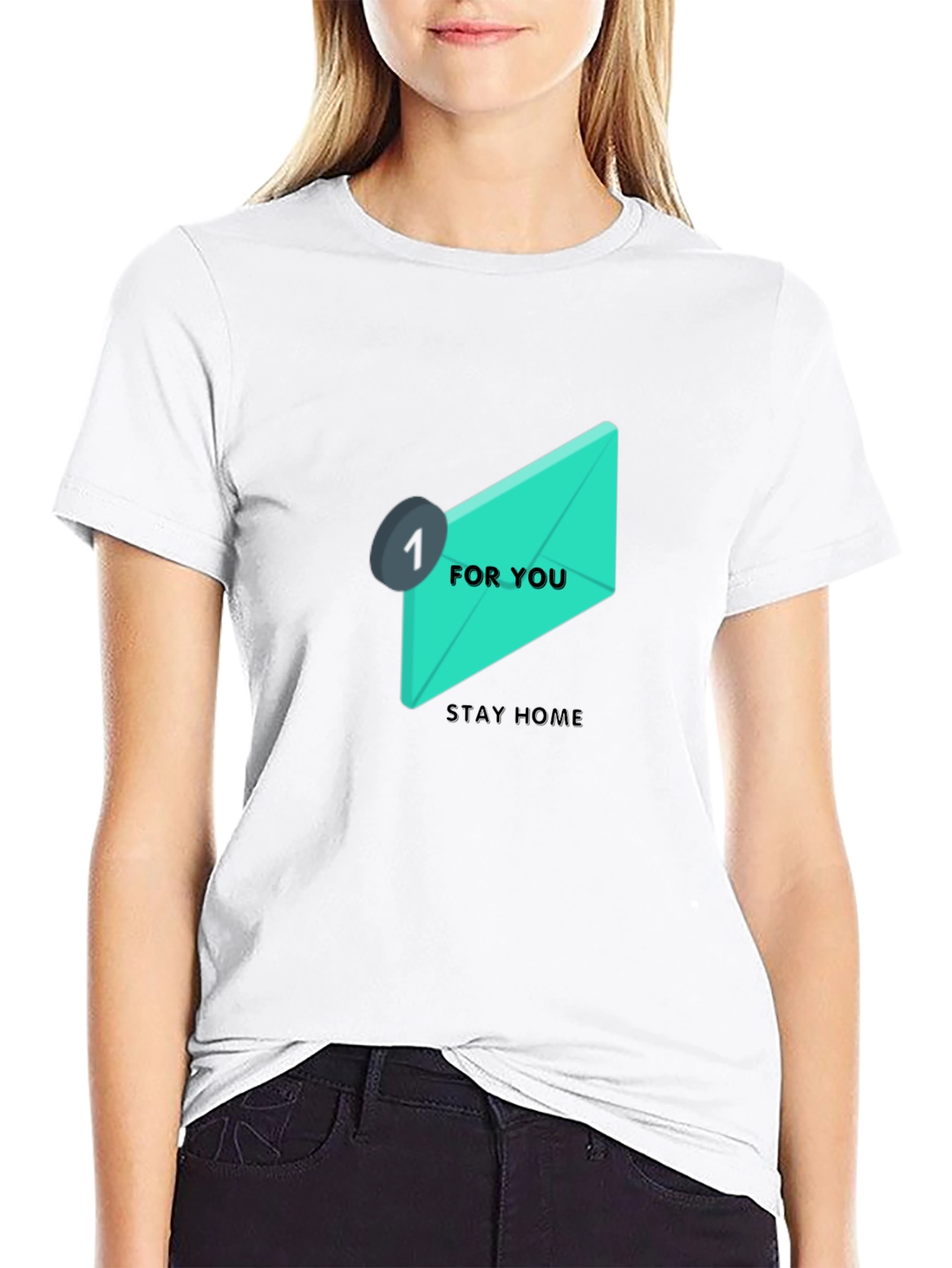 Stay Home Email Graphic Tee - Black